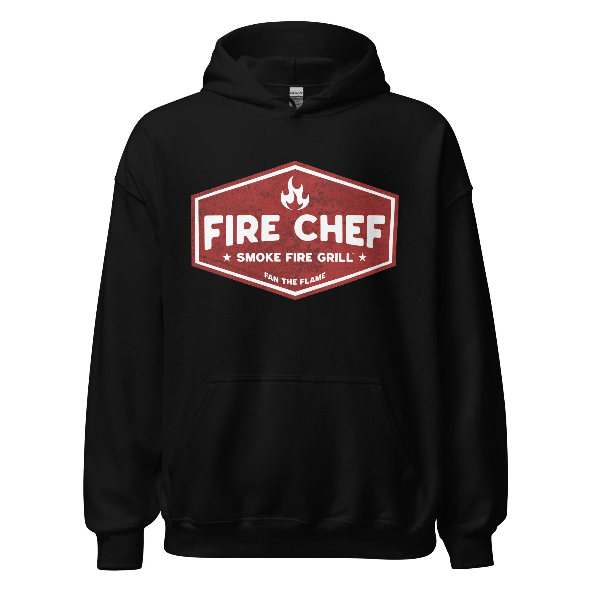 Fire Chef, Fan the Flame barbecue hoodie black.