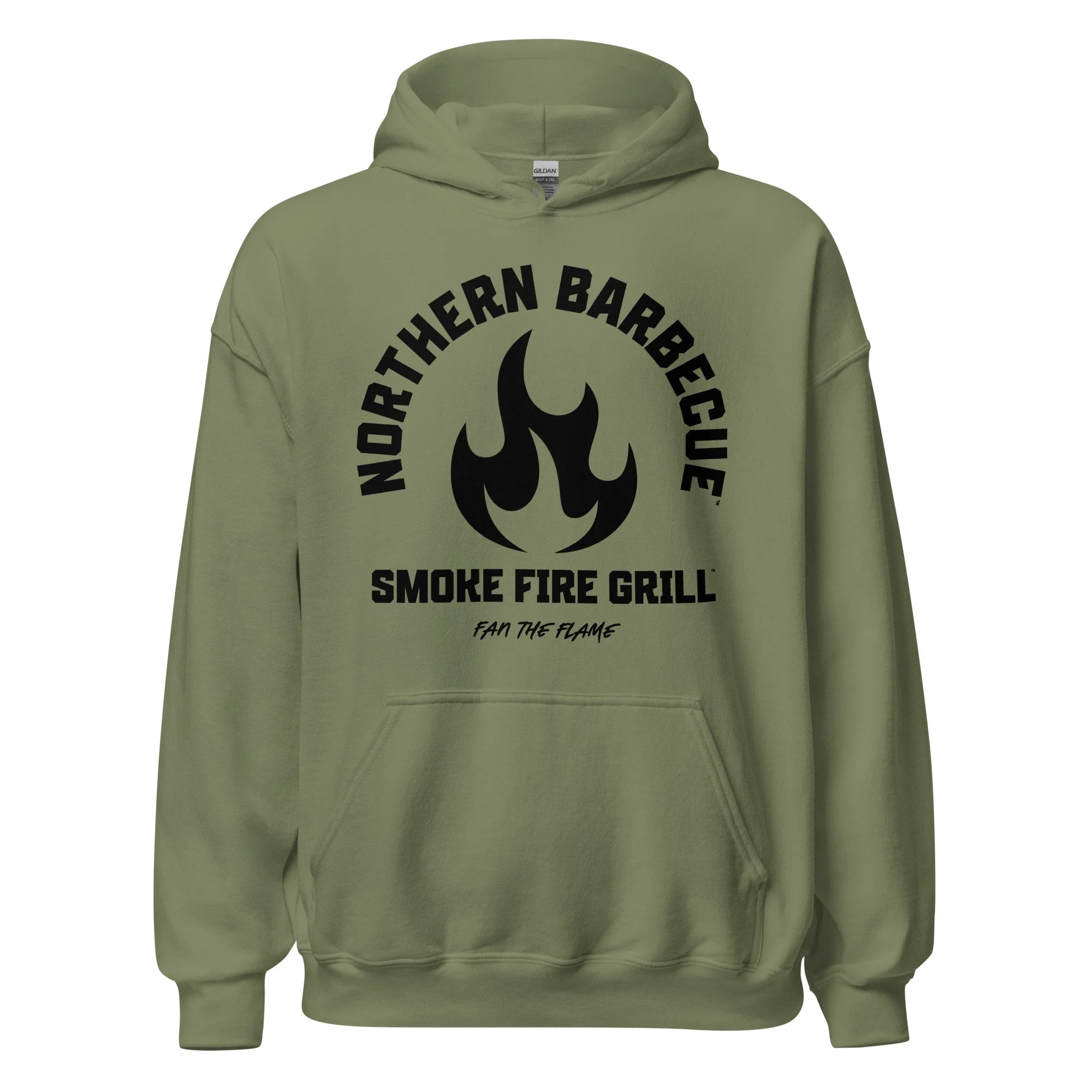 Northern Barbecue™ Semi Flame Hoodie military green.