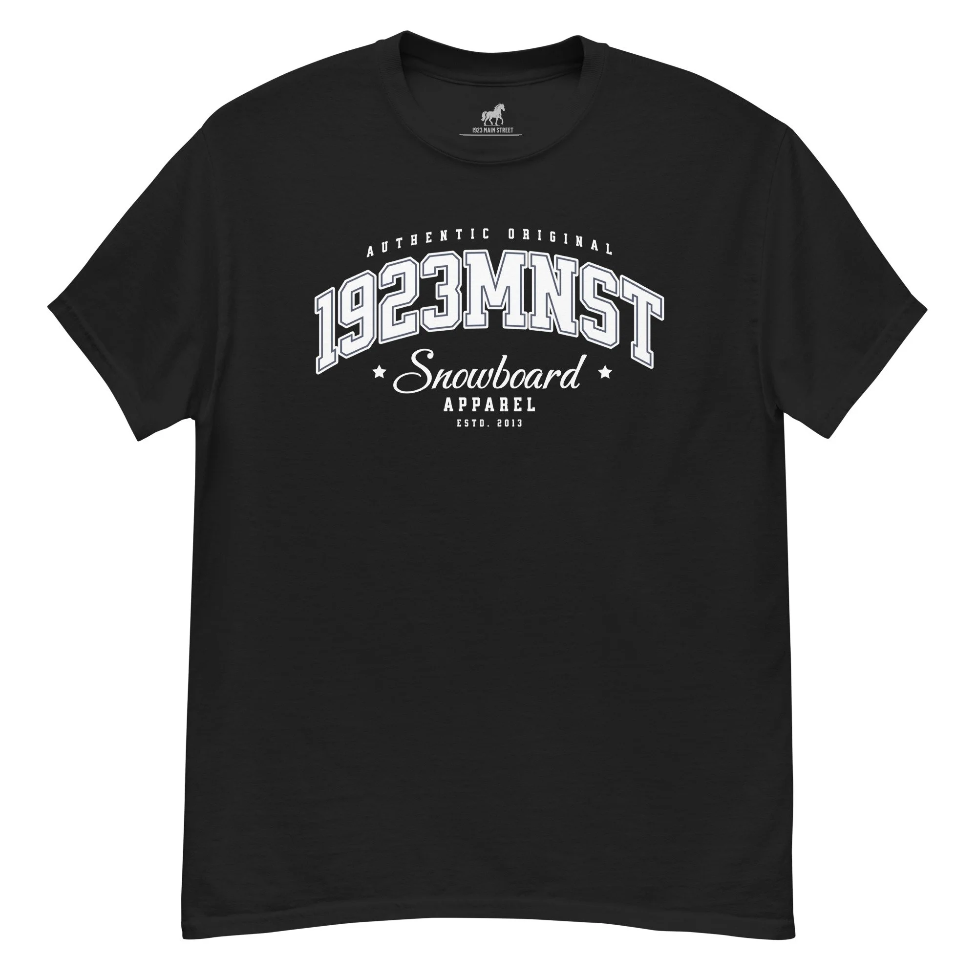 1923 Main Street Varsity Arch snowboard t-shirt black.