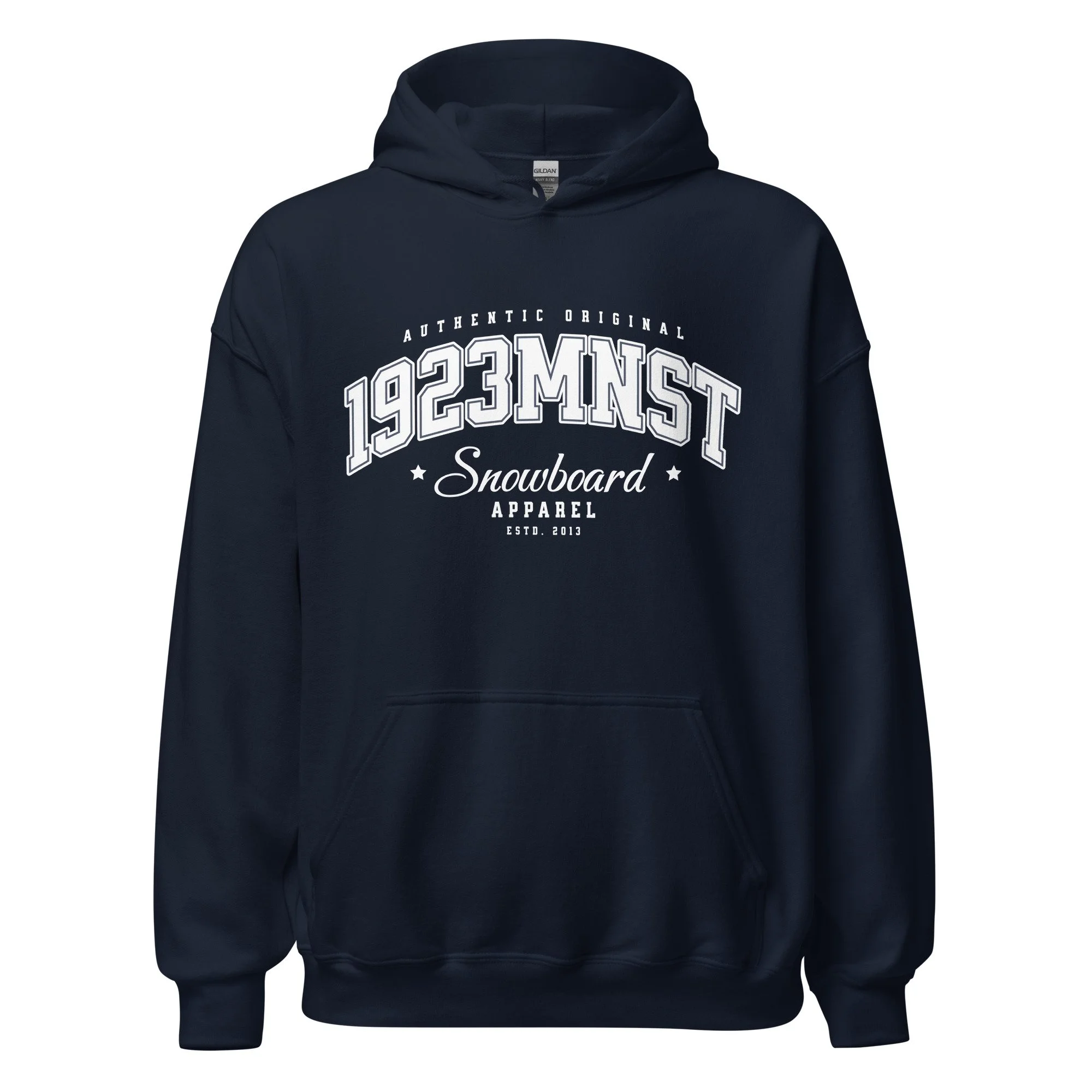 1923 Main Street Varsity Arch Snowboard Hoodie navy blue.