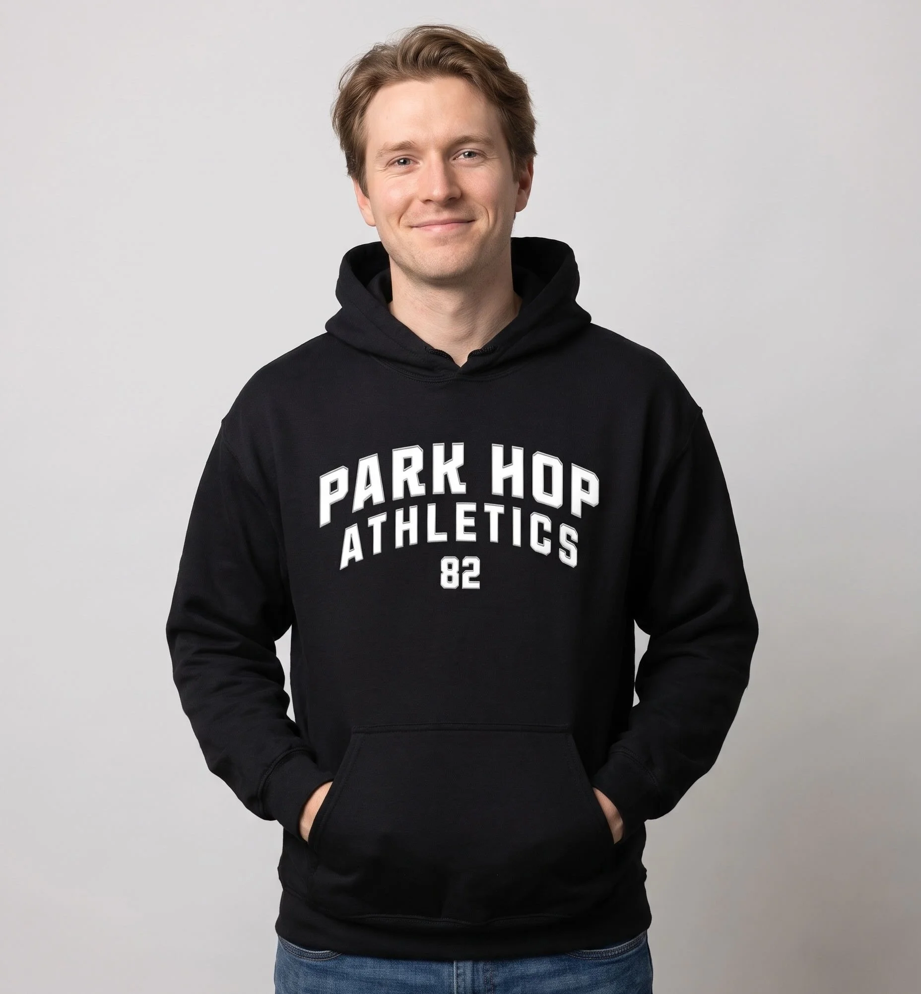 Park Hop in style and comfort with our Park Hop Athletics 82 collegiate style unisex hoodie. 

Designed for the dedicated park hopper, this classic letter design is available on a unisex sweatshirt, t-shirt and hoodie for however you want to roll.

h