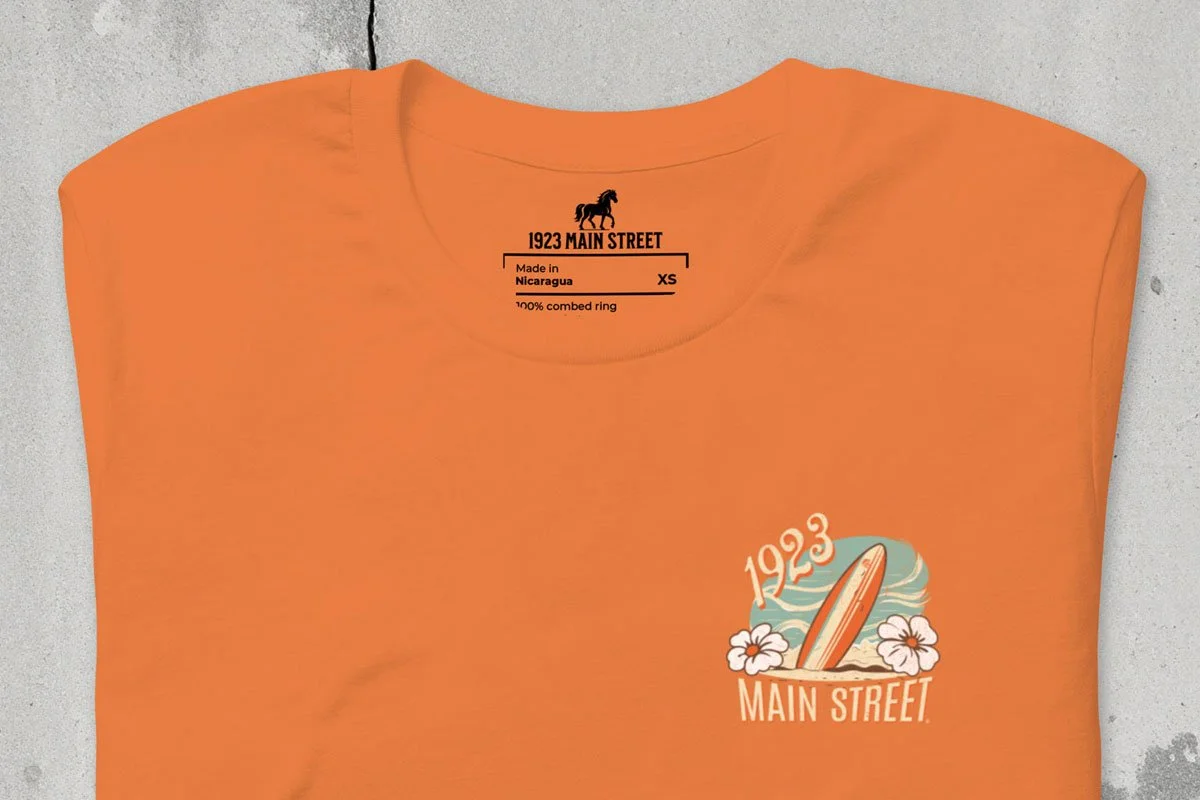 Cotton surfing t-shirt by 1923 Main Street.