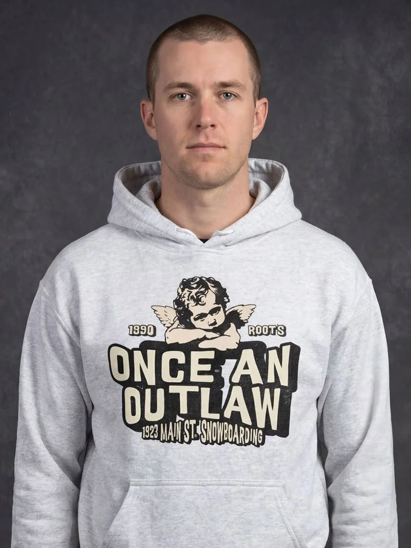 Once an Outlaw Cherub snowboarding hoodie.