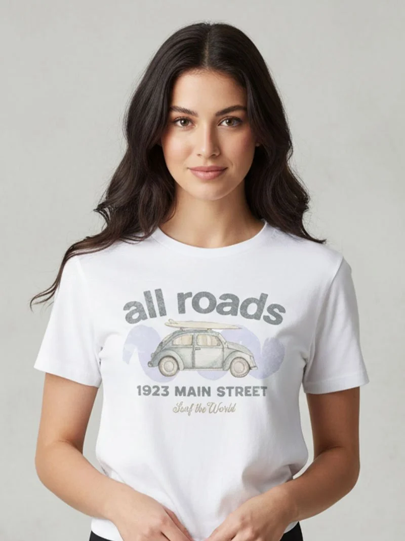 All Roads, Surf the World tee by 1923 Main Street
