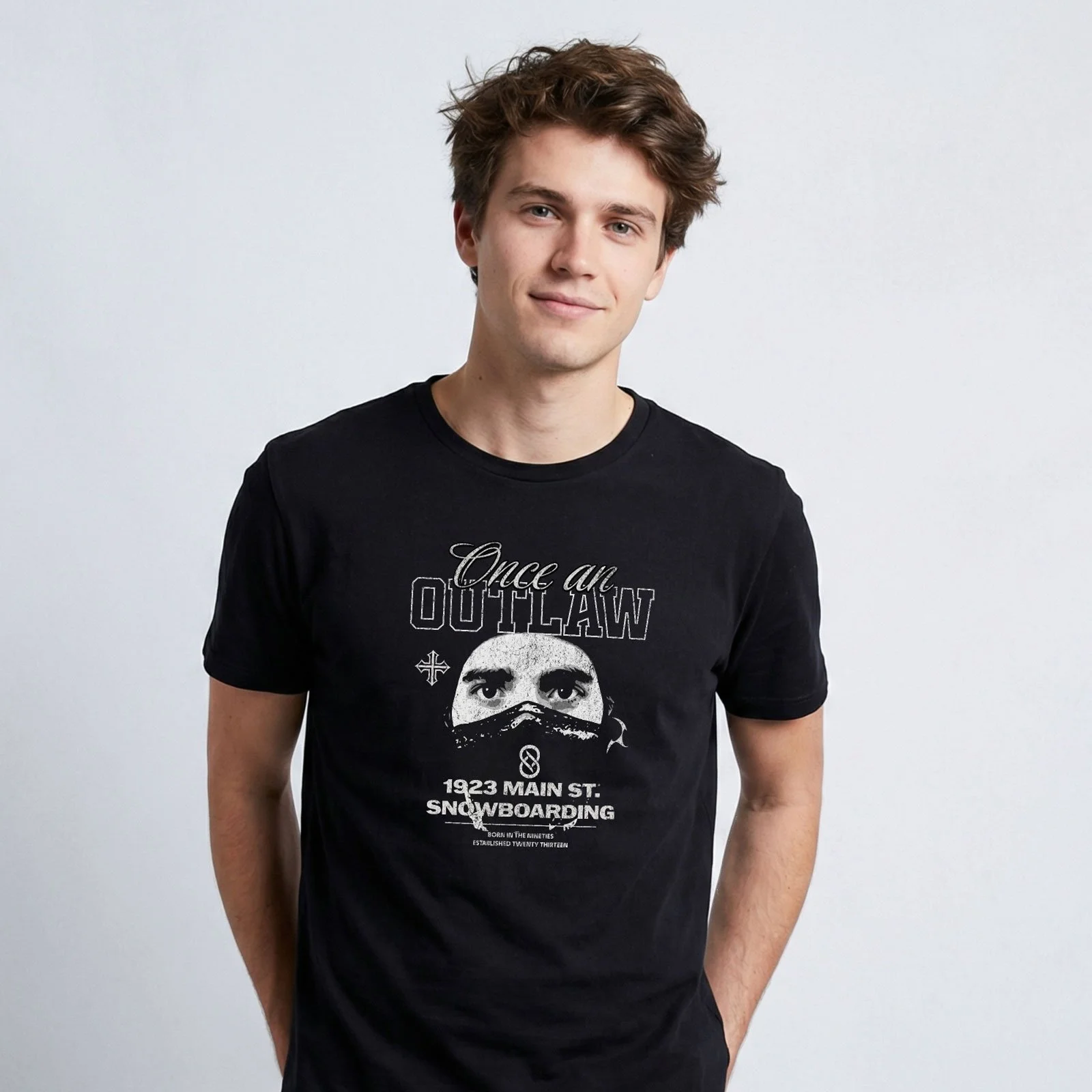 Once an Outlaw Mask Snowboarding T-Shirt
