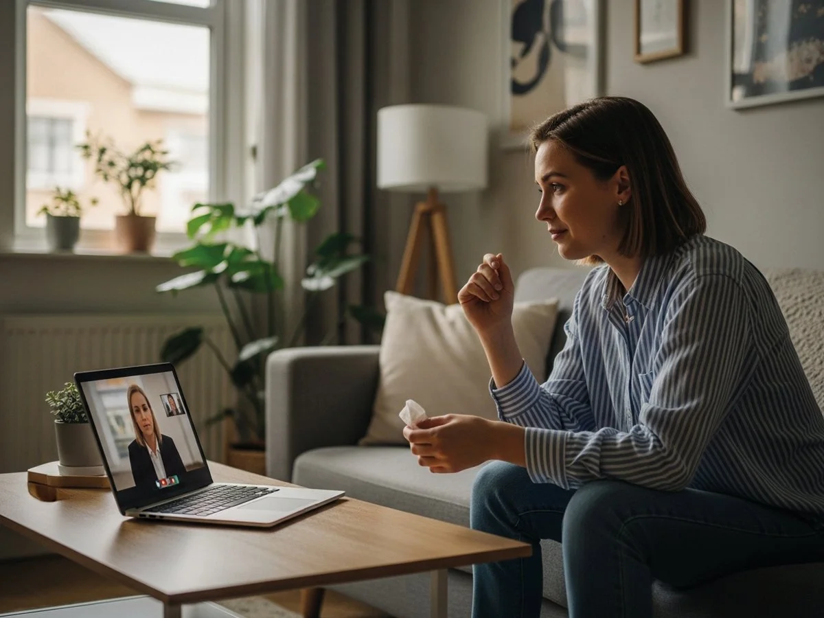 Virtual counselling session in Canada providing online mental health support