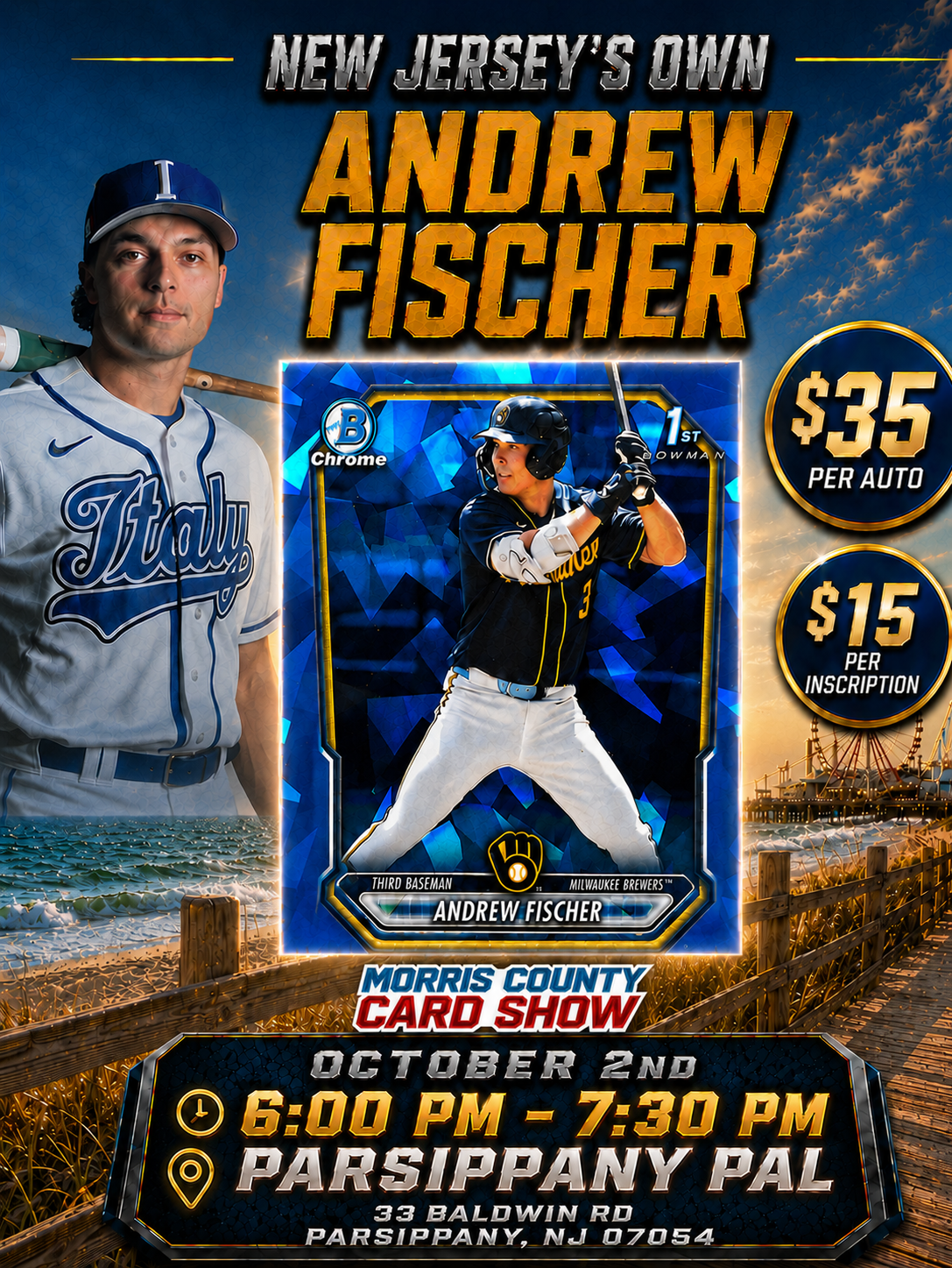 Andrew Fischer Autograph Session at Morris County Card Show- Autograph