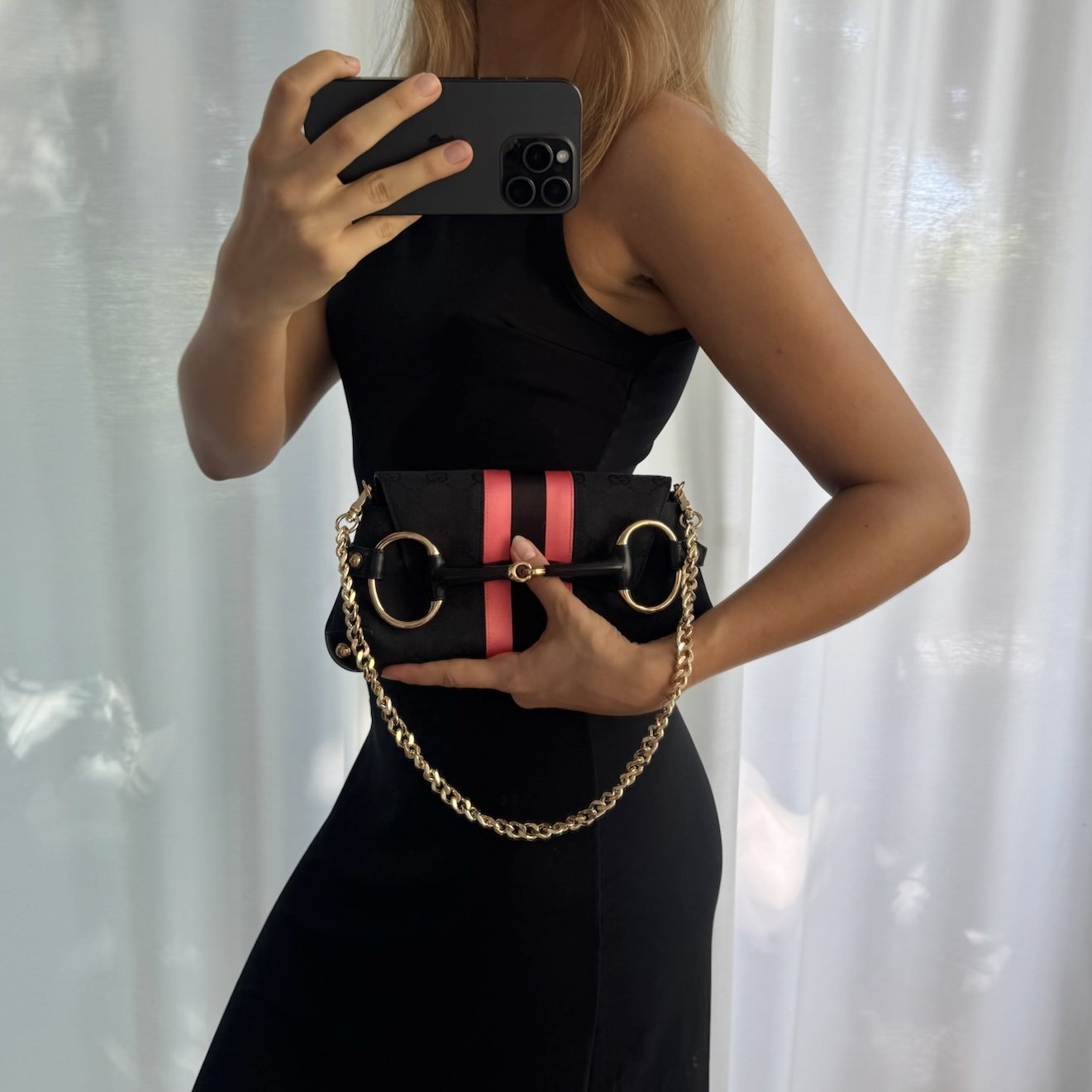 Gucci horsebit chain bag black