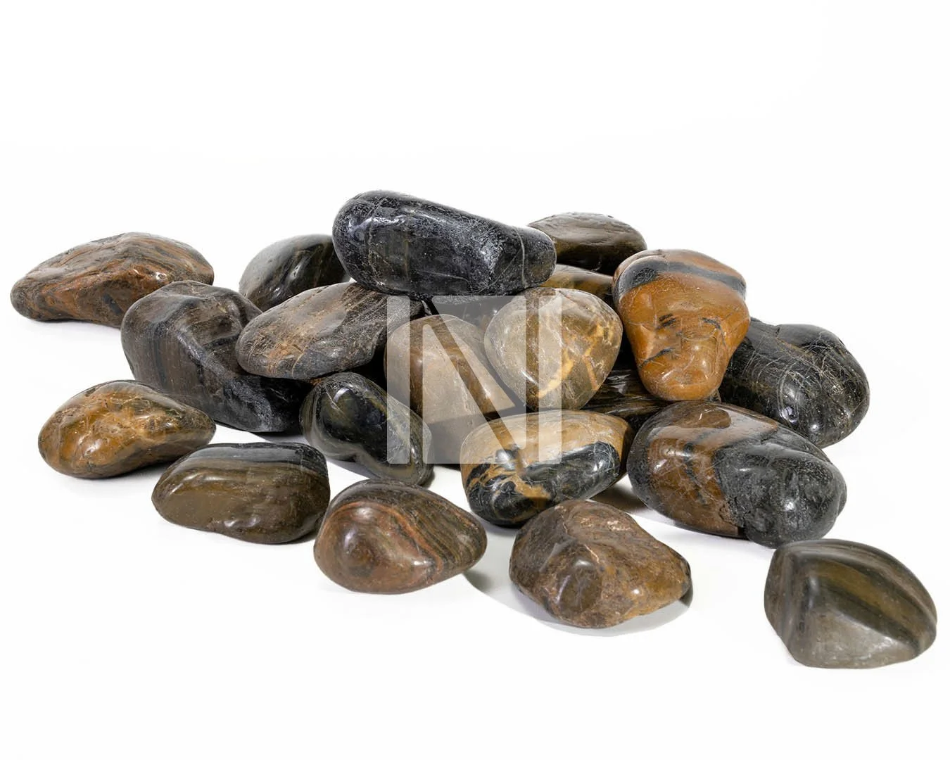 Tiger Striped High Polished Pebbles