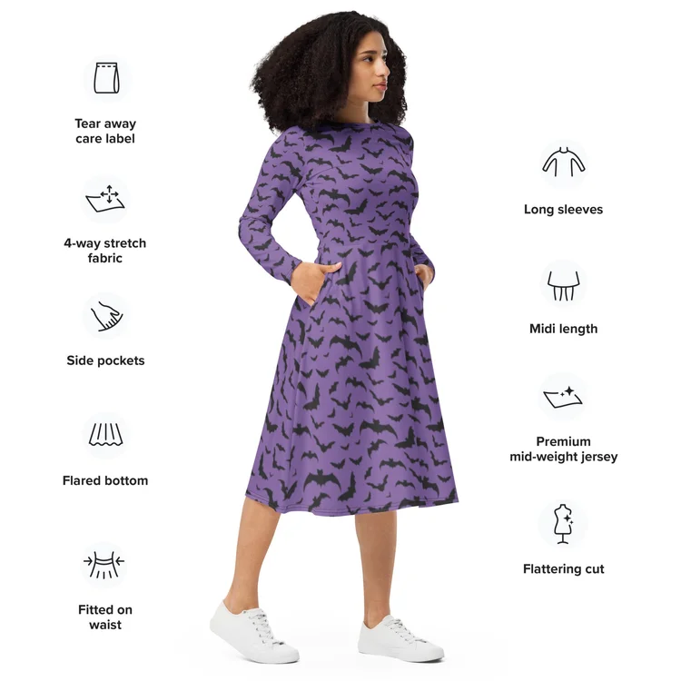 Murder Of Crows Midi Dress