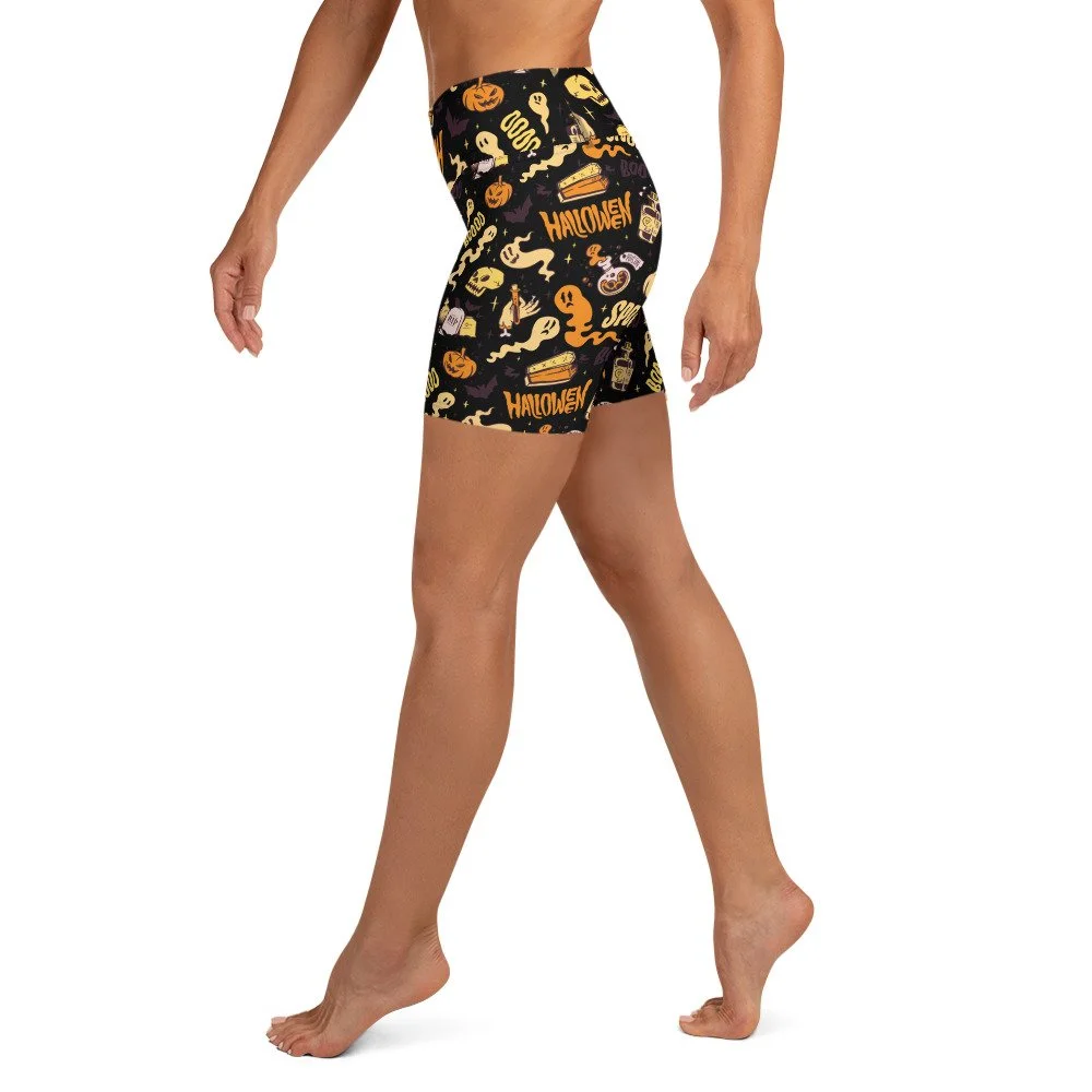 yoga-workout-shorts-halloween-costume-spooky-boo-pumpkin-potions