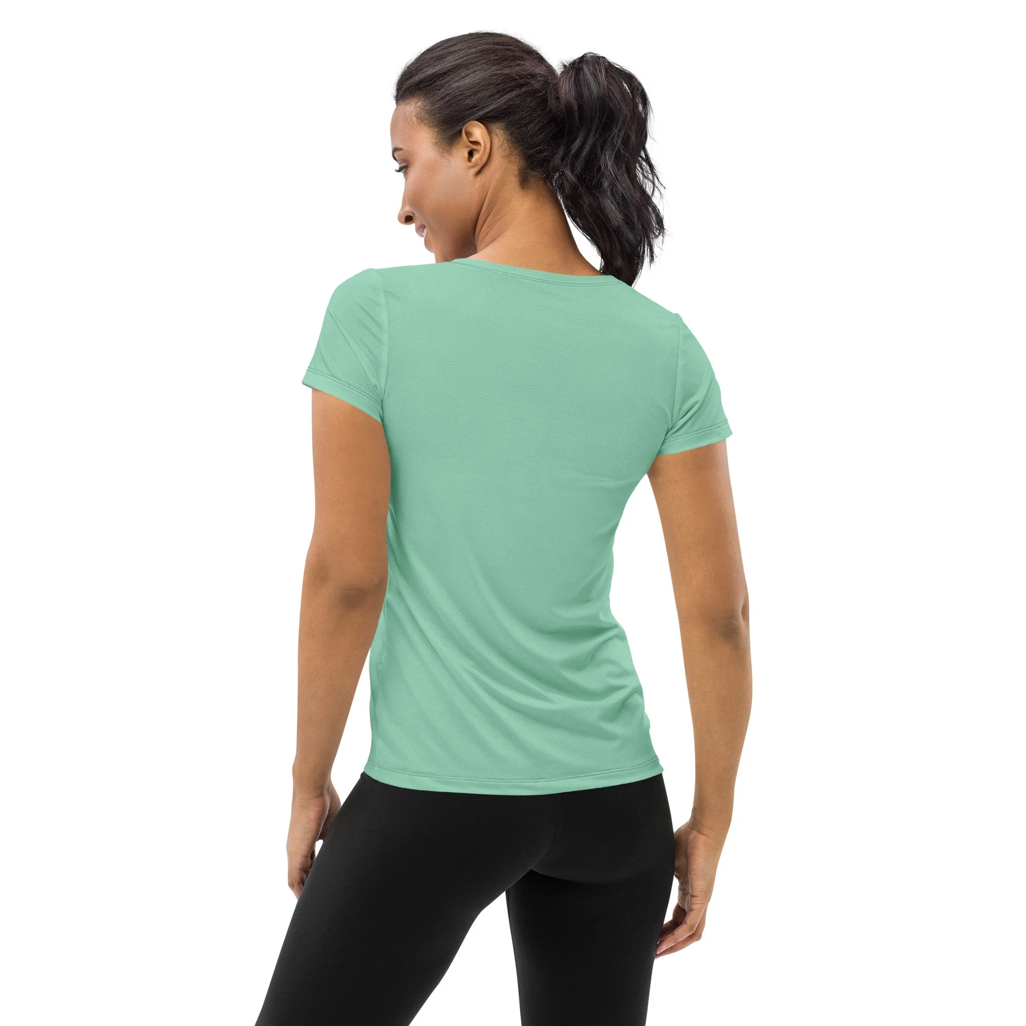 Fitted-athletic-shirt-workout-exercise-activewear-running-vista-blue-spooky-horror-worm