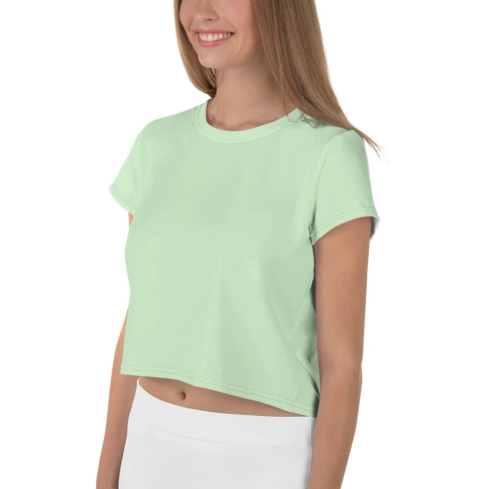 Crop-tee-shirt-activewear-mix-match-halloween-goth-spooky-pale-light-green