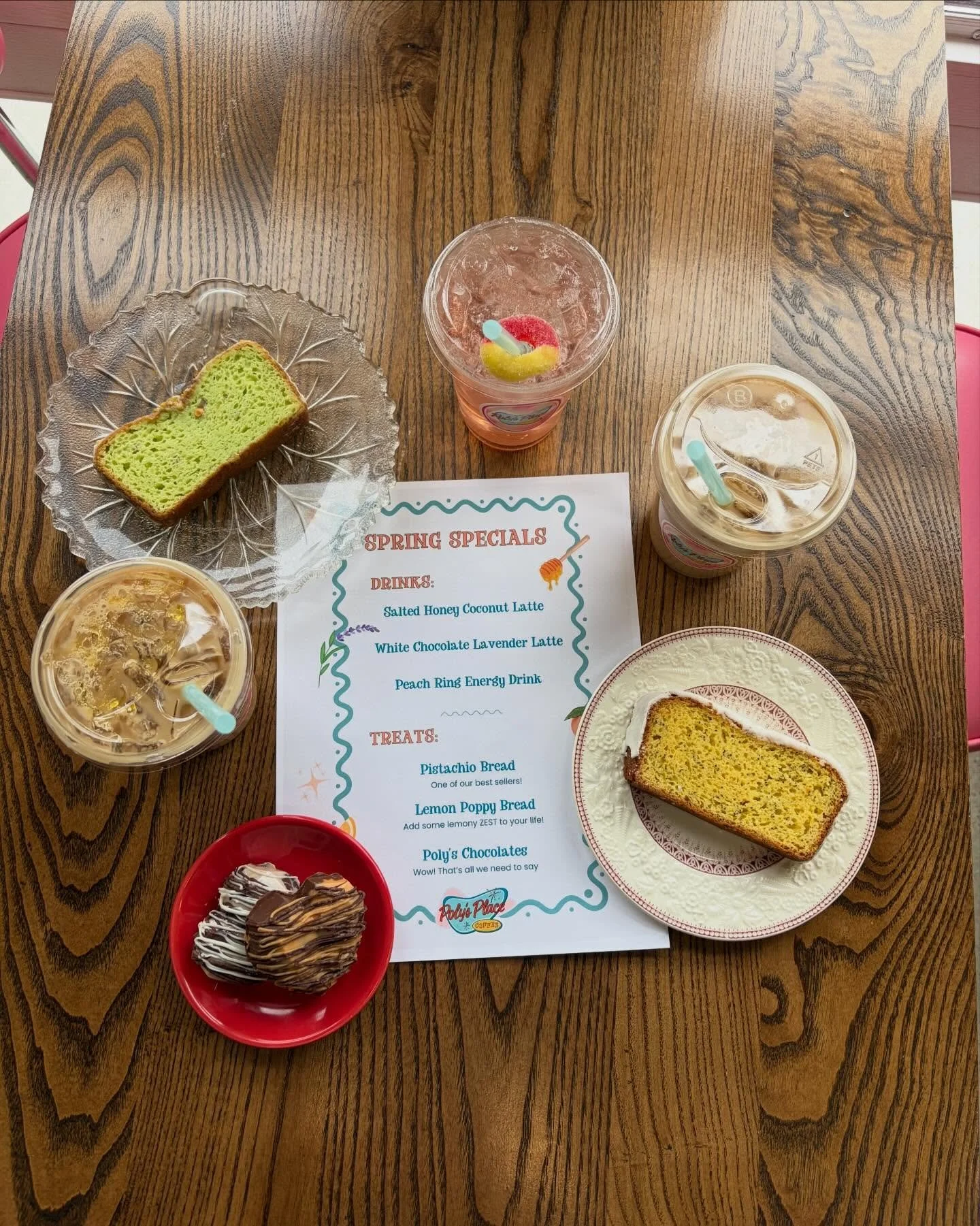 Our full spring menu! Come on in and try something new🌼💐