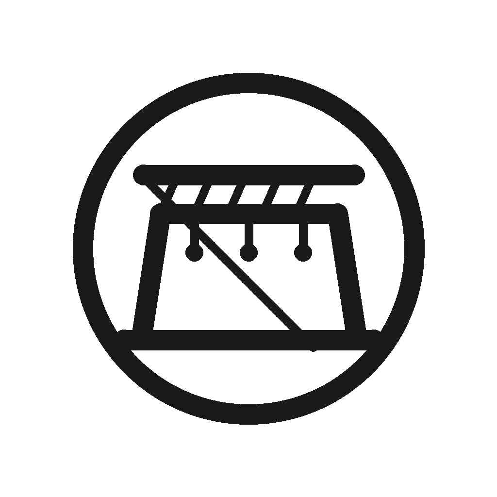 Laundry drying rack icon with hanging clothes