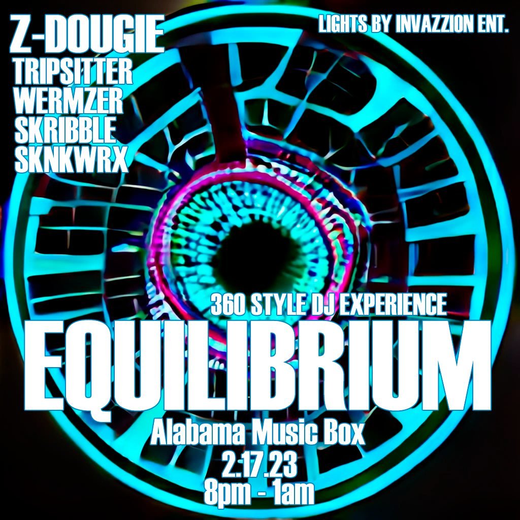 A 404 Productions poster, featuring artists Z-Dougie, TripSitter, Wermzer, Skribble, and SKNKWRX.