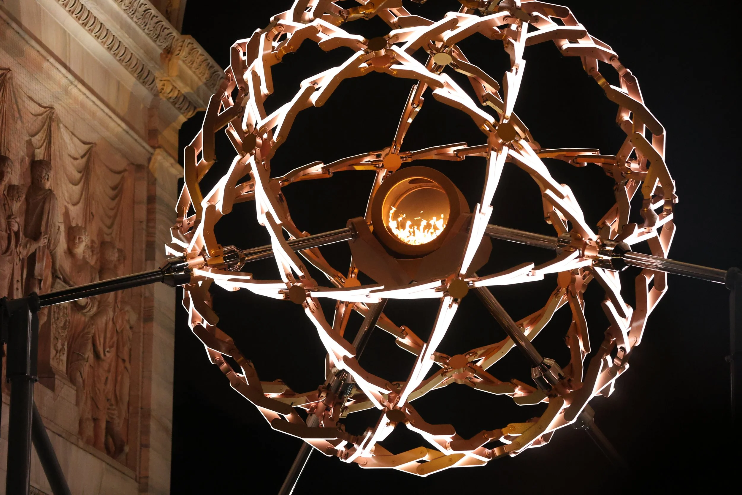 Crowds gather at the Olympic Cauldron