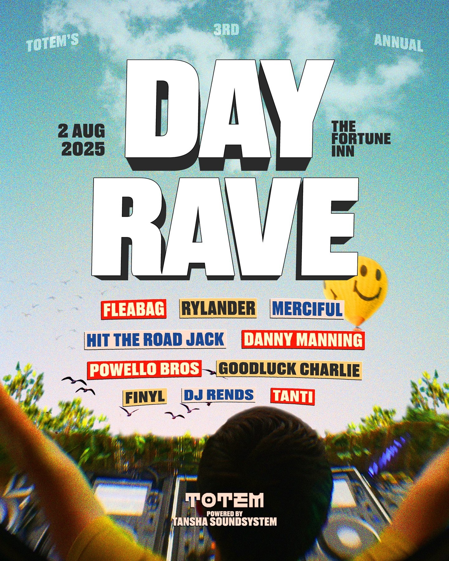 Did someone say Day Party?? We’re back at The Fortune Inn in just a few weeks with the full soundsystem in the sunshine for Totem’s Day Rave! Reliably one of the best parties of the year in Taunton ๐๐
Don’t miss it! Tickets in ou