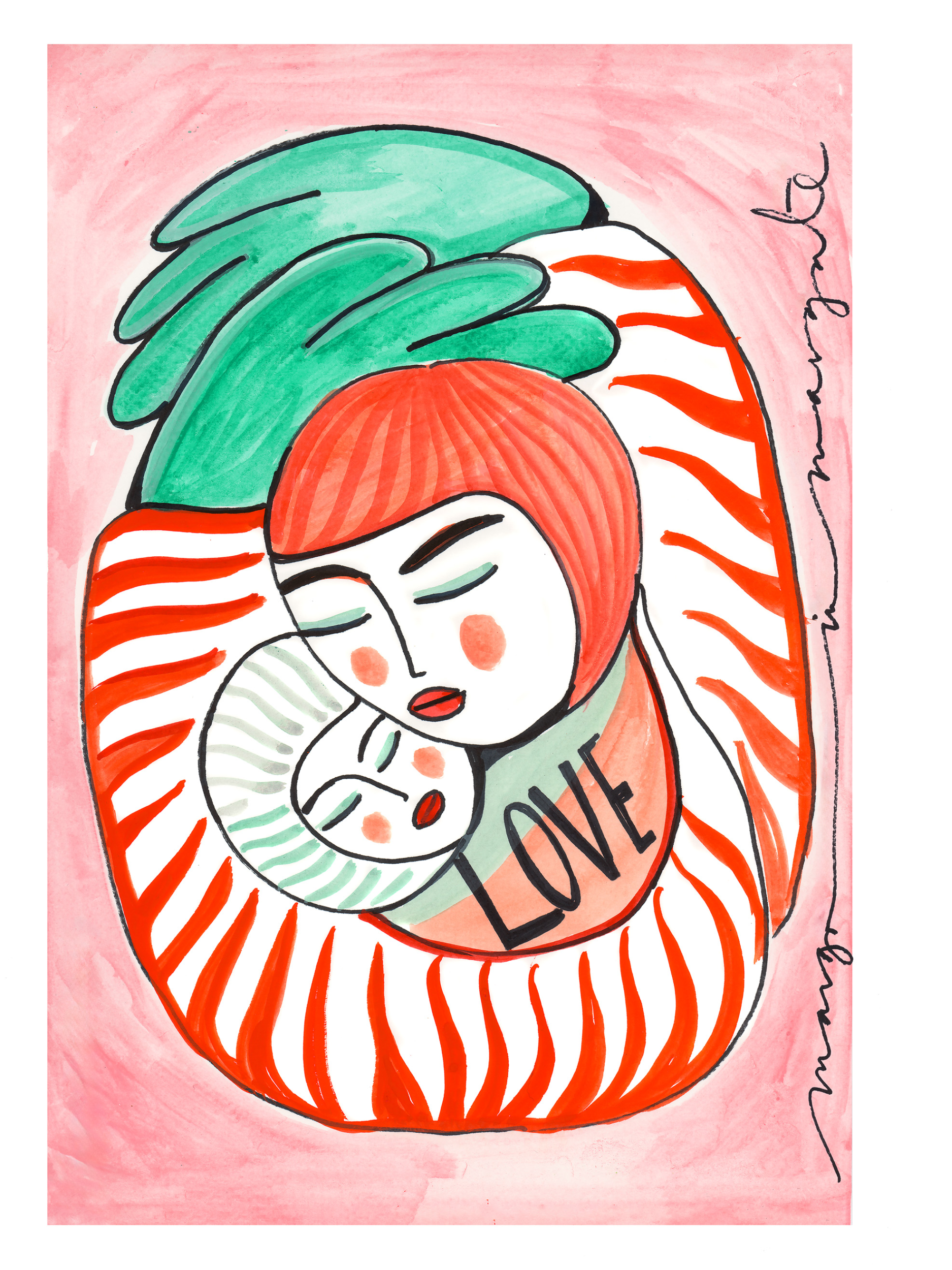 Love (Red & Green) A4 Print