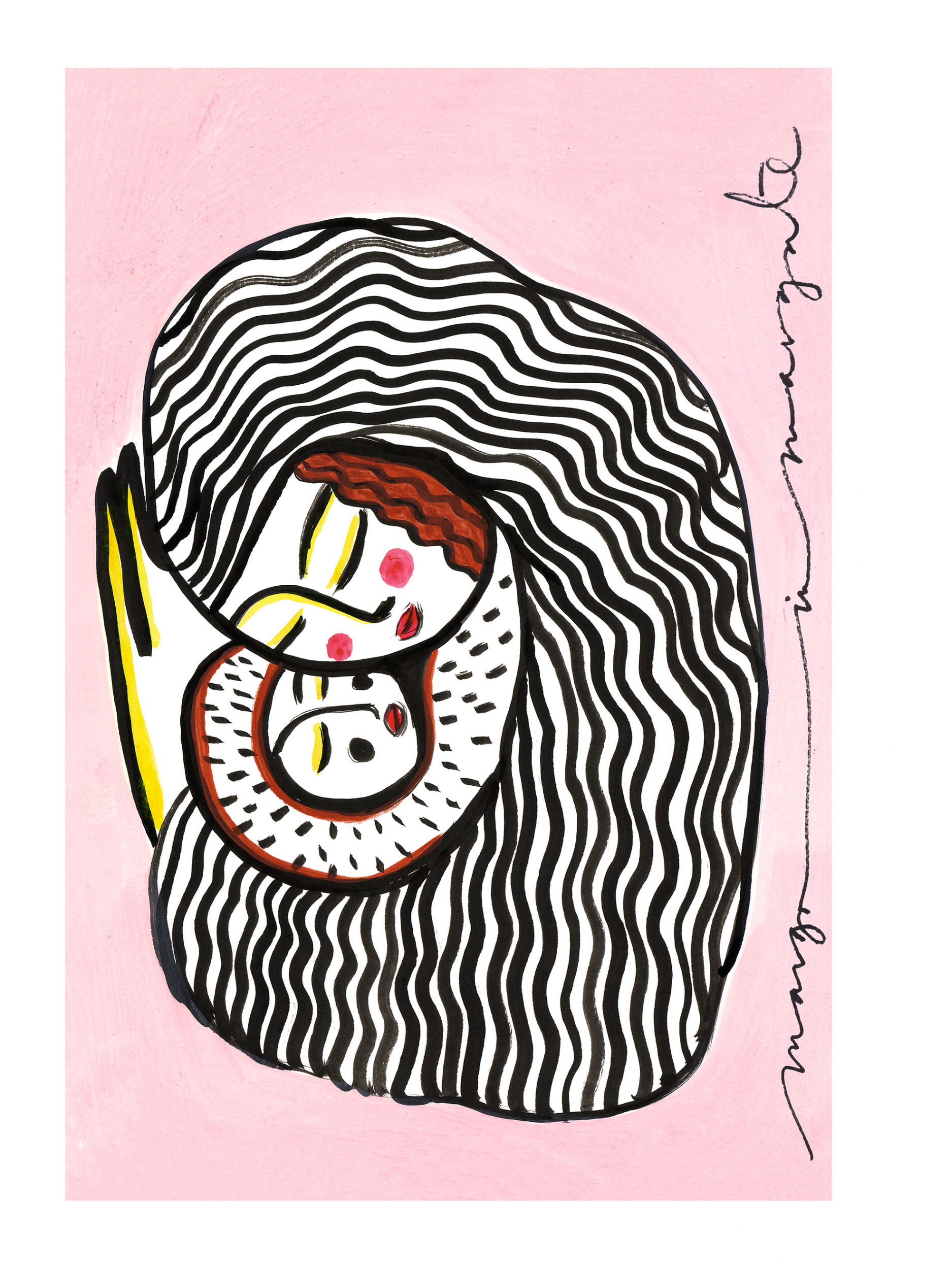 Black & White Wiggles A4 Print