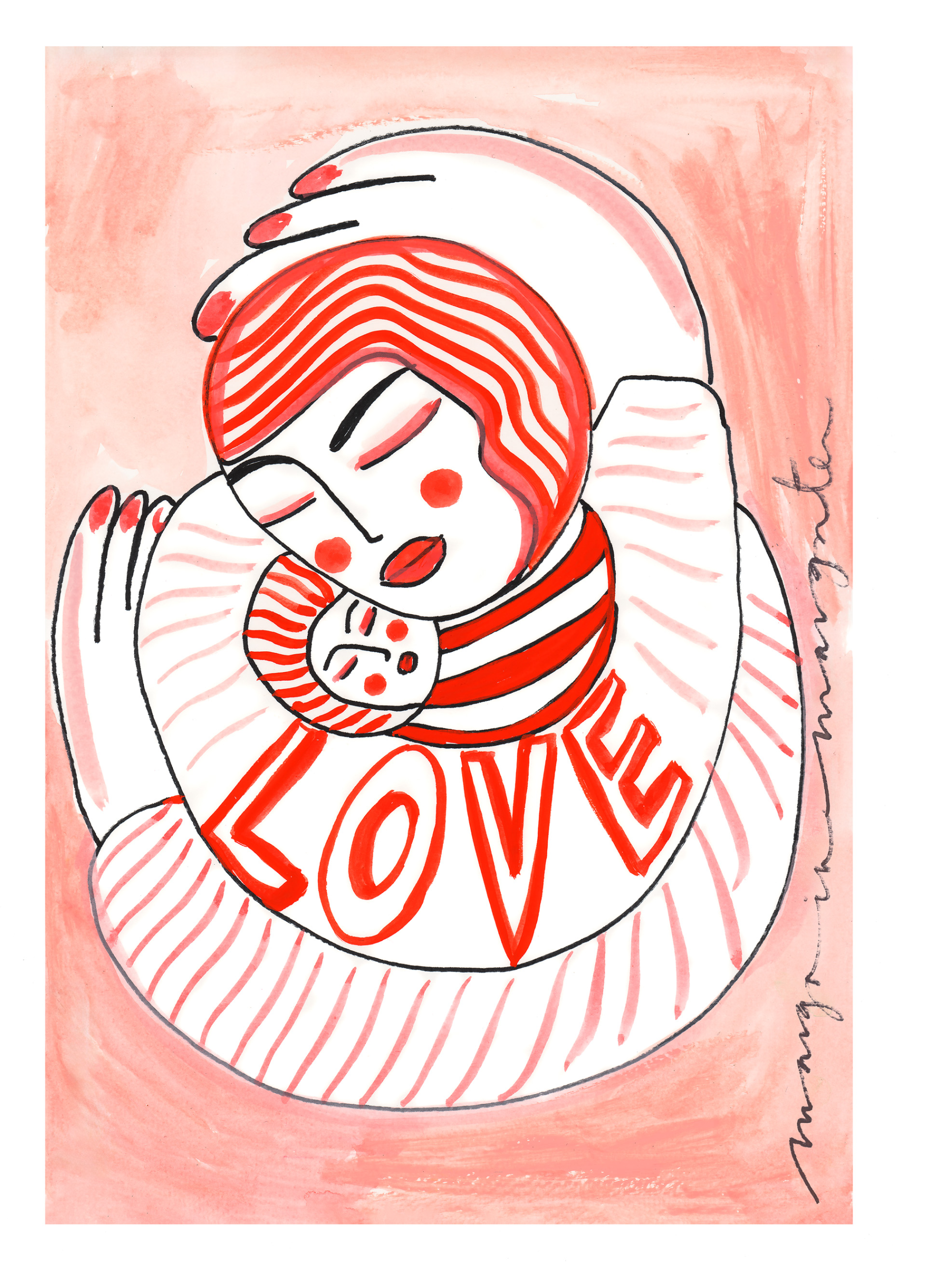 Love (Red Stripe) A4 Print