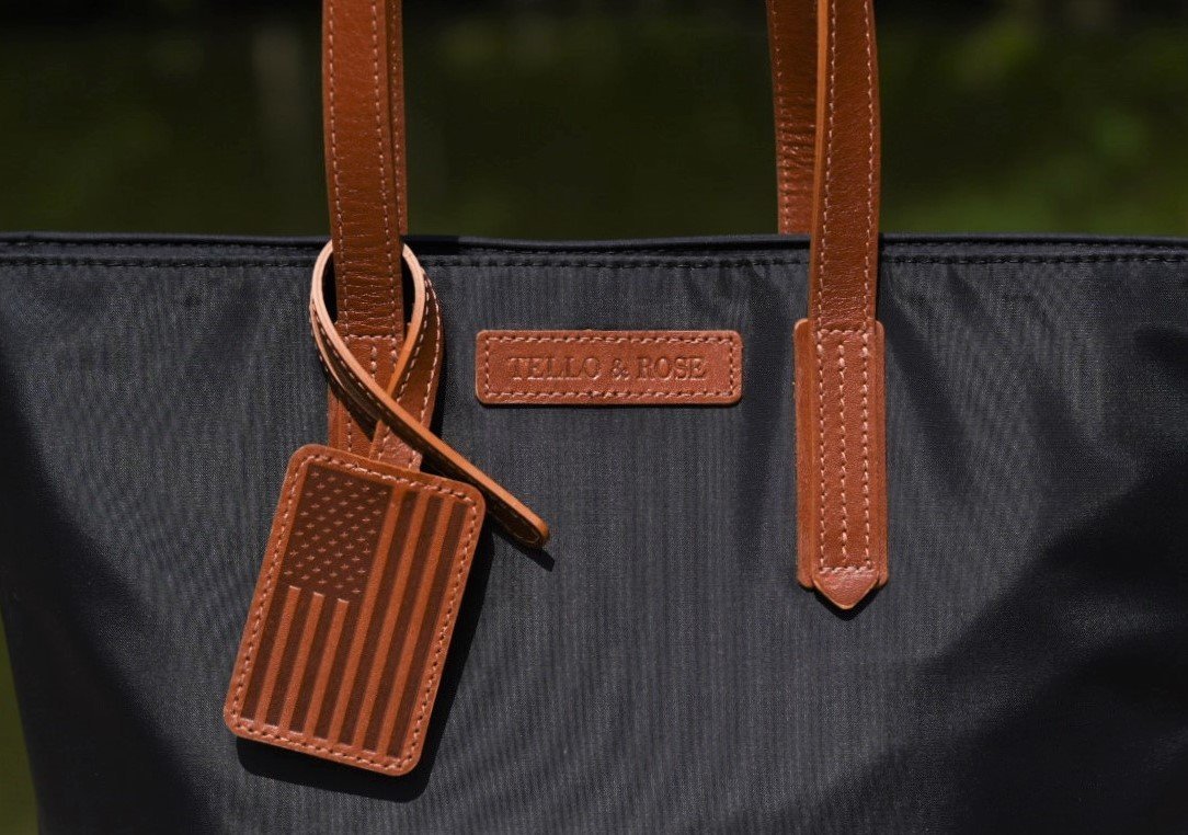Martha Black Flag Handbag- Black