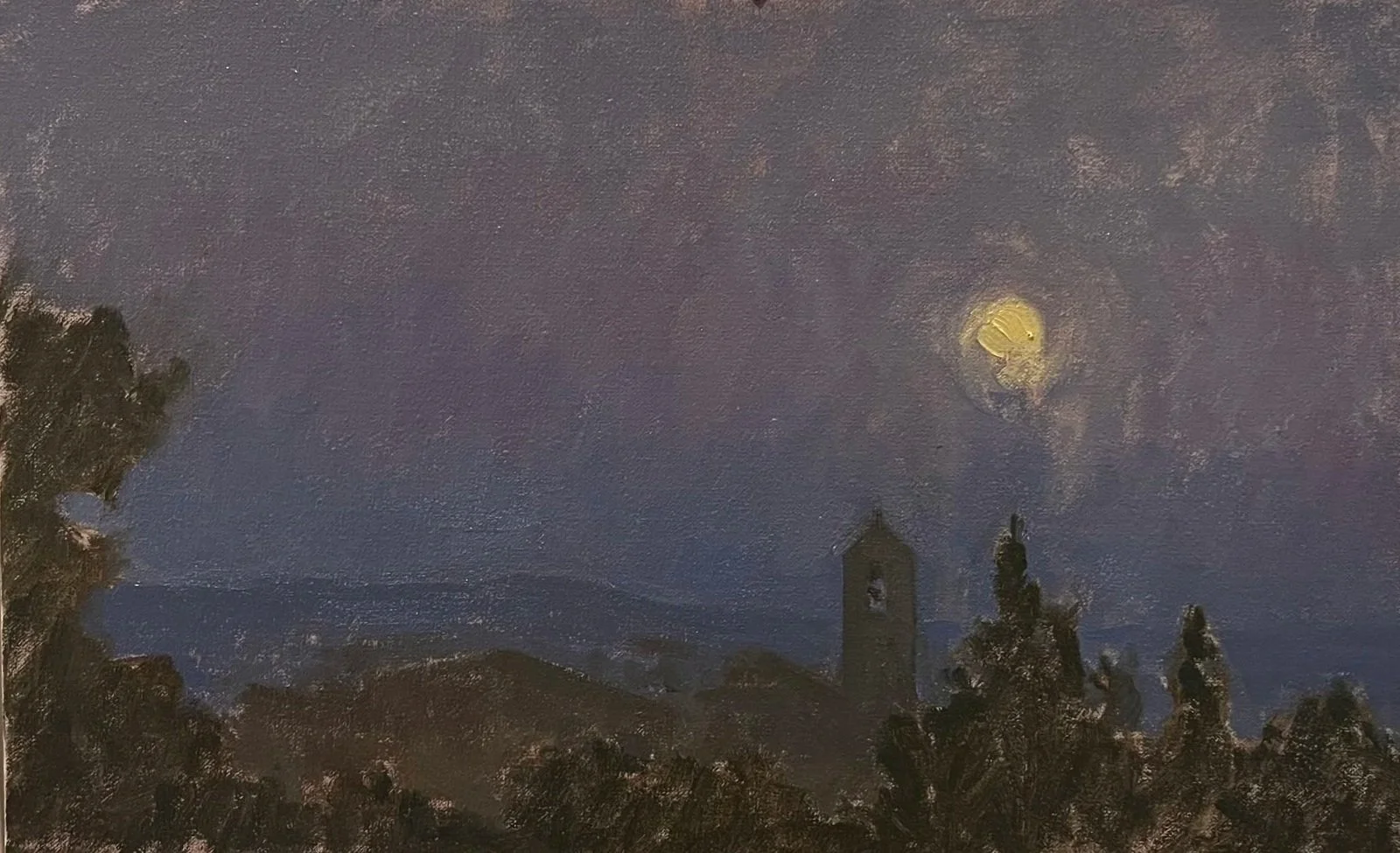 Setting Harvest Moon, 25 x 40 cm, Oil on Linen, 2025