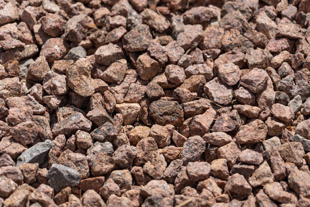 These red rocks have grey ones within it to make up an option for landscaping at Garden Center of Las Cruces, New Mexico. 
