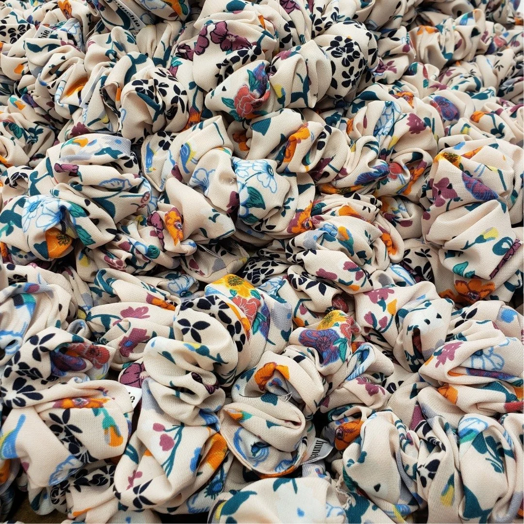 A sea of florals. Creating smaller accessories, like scrunchies, is a great way to use up open gaps in the fabric markers when cutting. Maximize your resources and add a new product to your line!

🧵Learn more at crwdesign.ca
.
.
.
#CRWDesign #Canadi
