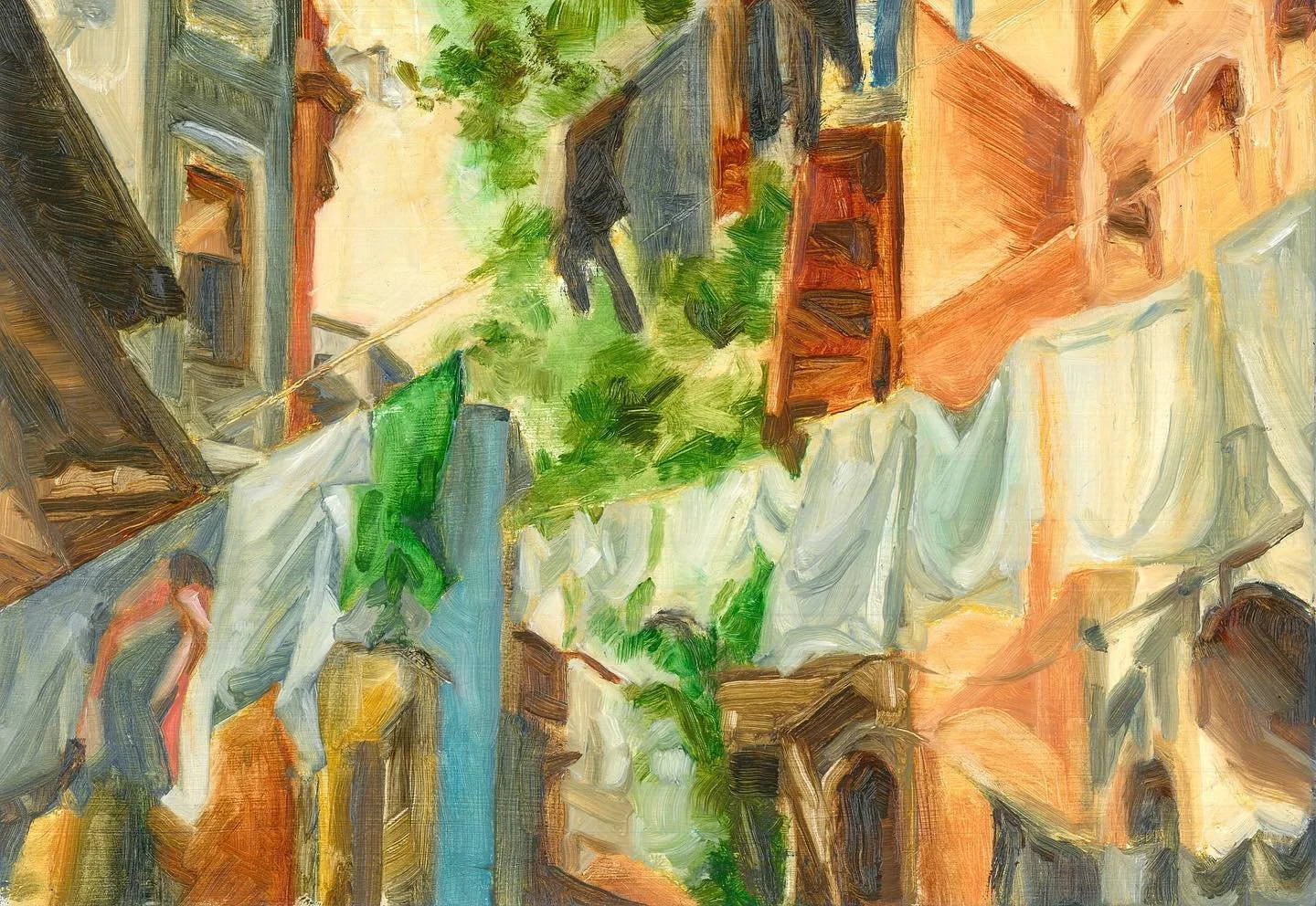 Not much time to paint these days amid life transitions and starting a new job&hellip; but here&rsquo;s a past piece from 2019 that has been an ongoing theme: a glimpse of the in-between