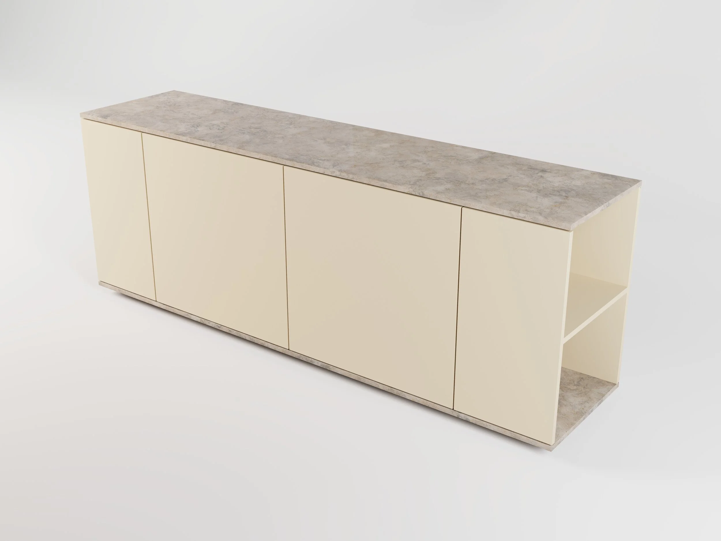 Nel Mezzo design sideboard in marble Travertino Silver_Alinea Design Objects.jpg