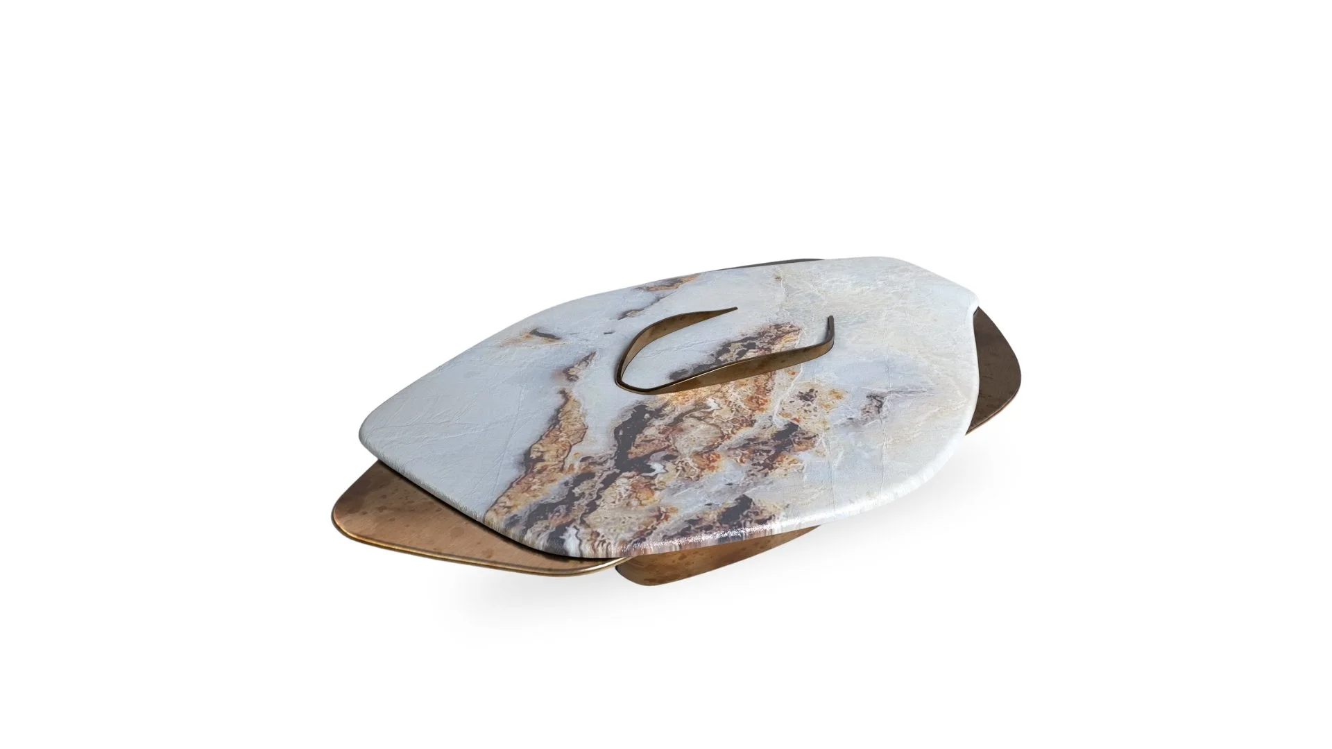 Ffezine X Exclusive Luxury in White Onyx & Brass - Feline X Coffee Table by ...