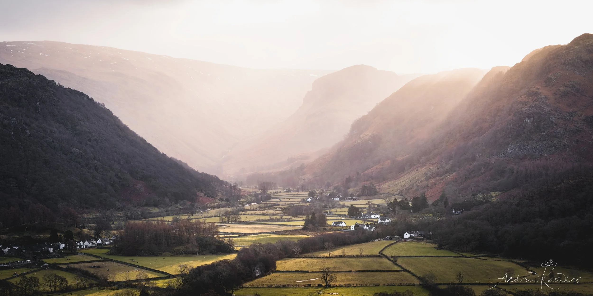 Borrowdale light.  From Castle Crag, Lake District