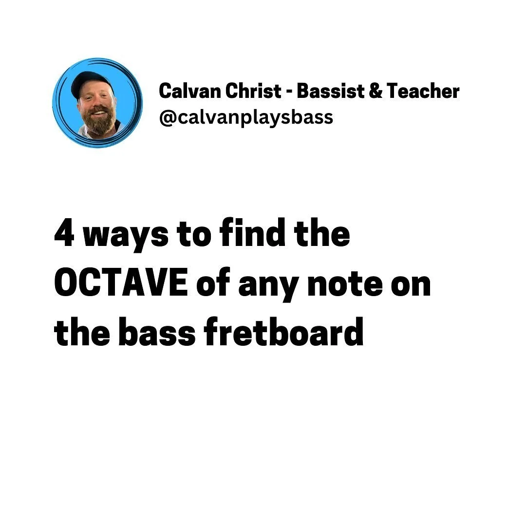 4 ways to find the OCTAVE of any note on the bass fretboard 🎸

Do you know of any other shapes I missed in the post?? LET ME KNOW IN THE COMMENTS!! 👇💬

Are you a self-taught bassist that&rsquo;s struggling to unlock the fretboard??? 

DM me &ldquo