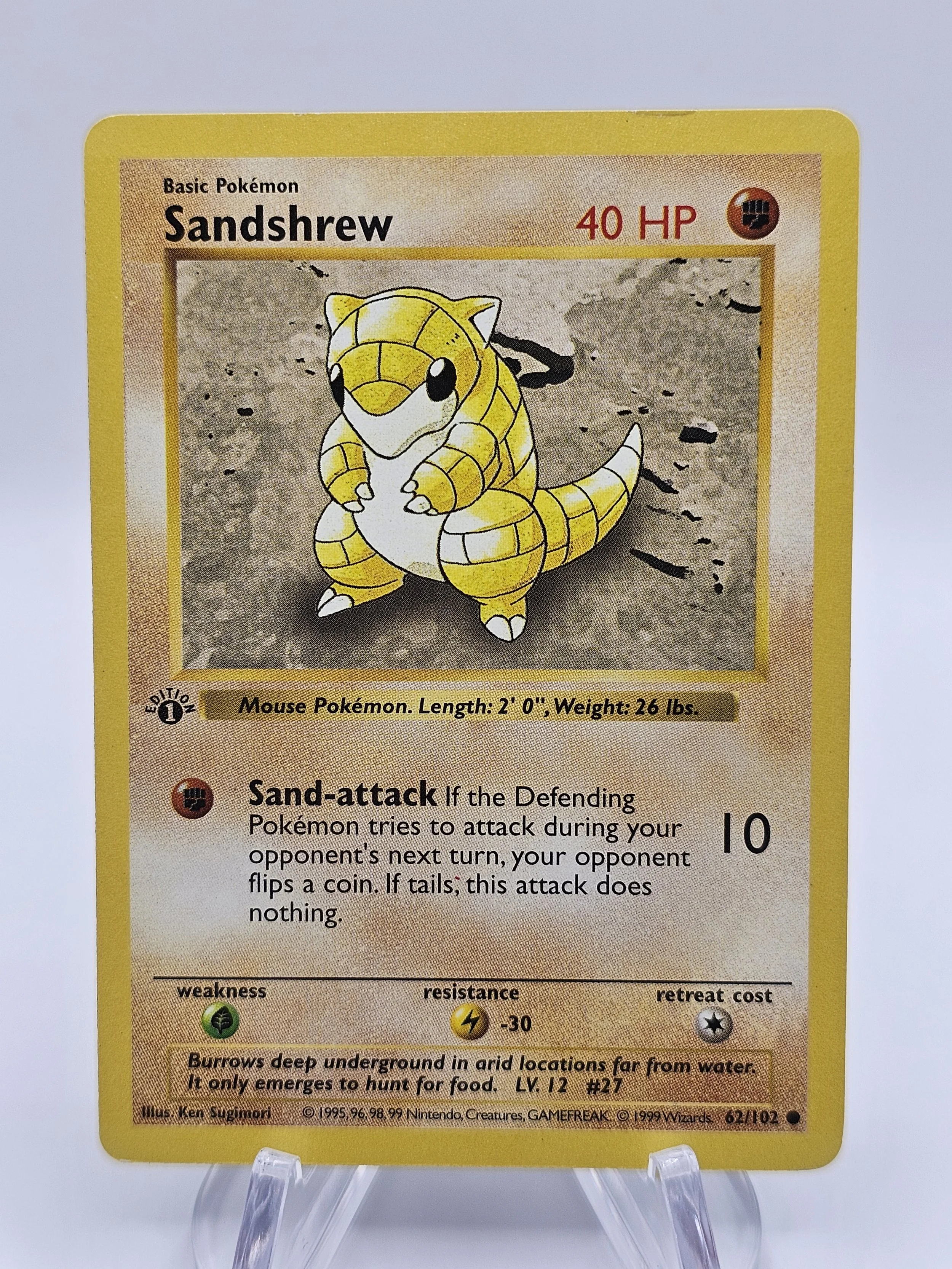 Sandshrew 62/102 Shadowless 1st Edition