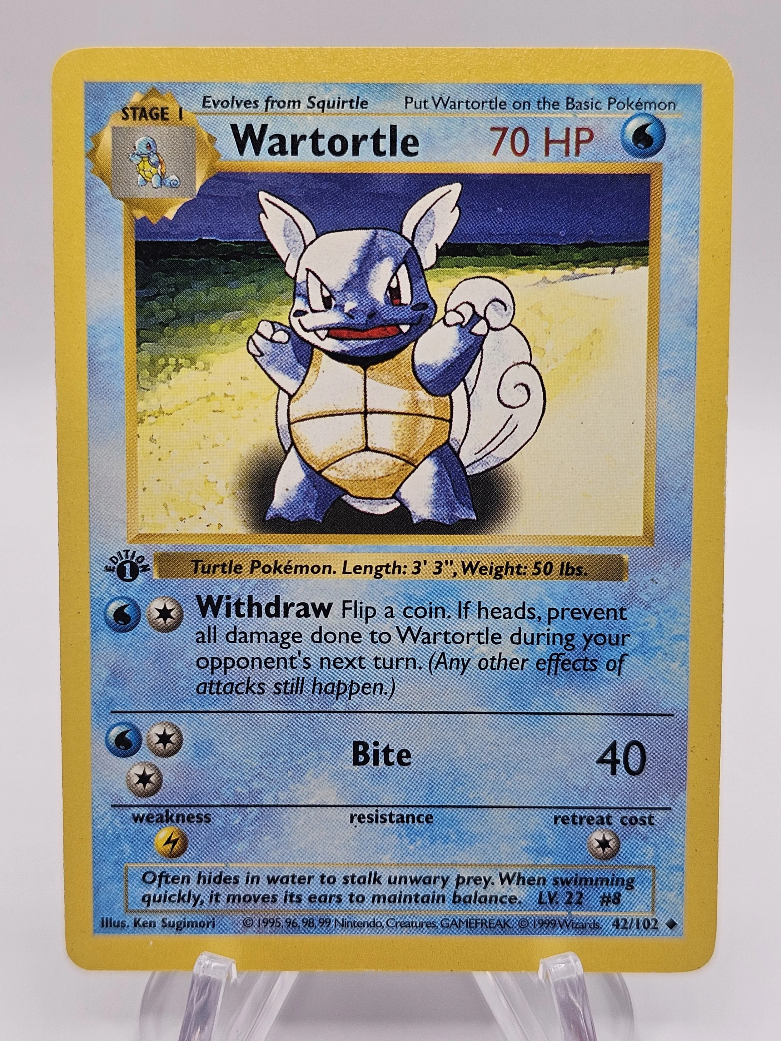 Wartortle 42/102 Shadowless 1st Edition