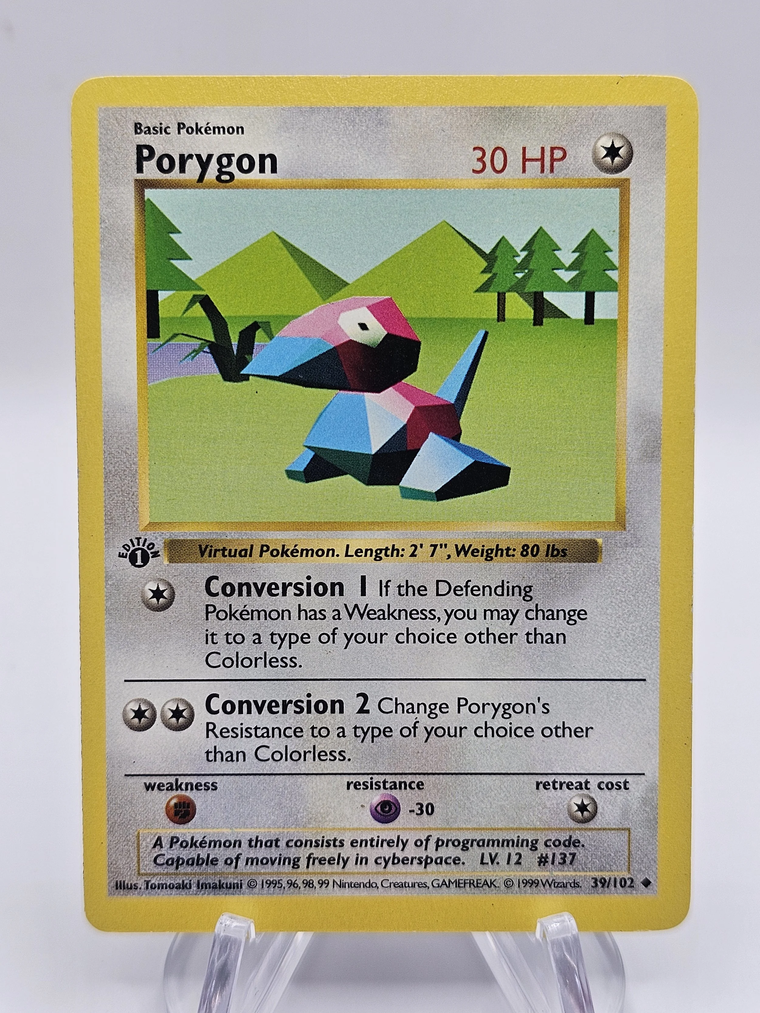 Porygon 39/102 Shadowless 1st Edition