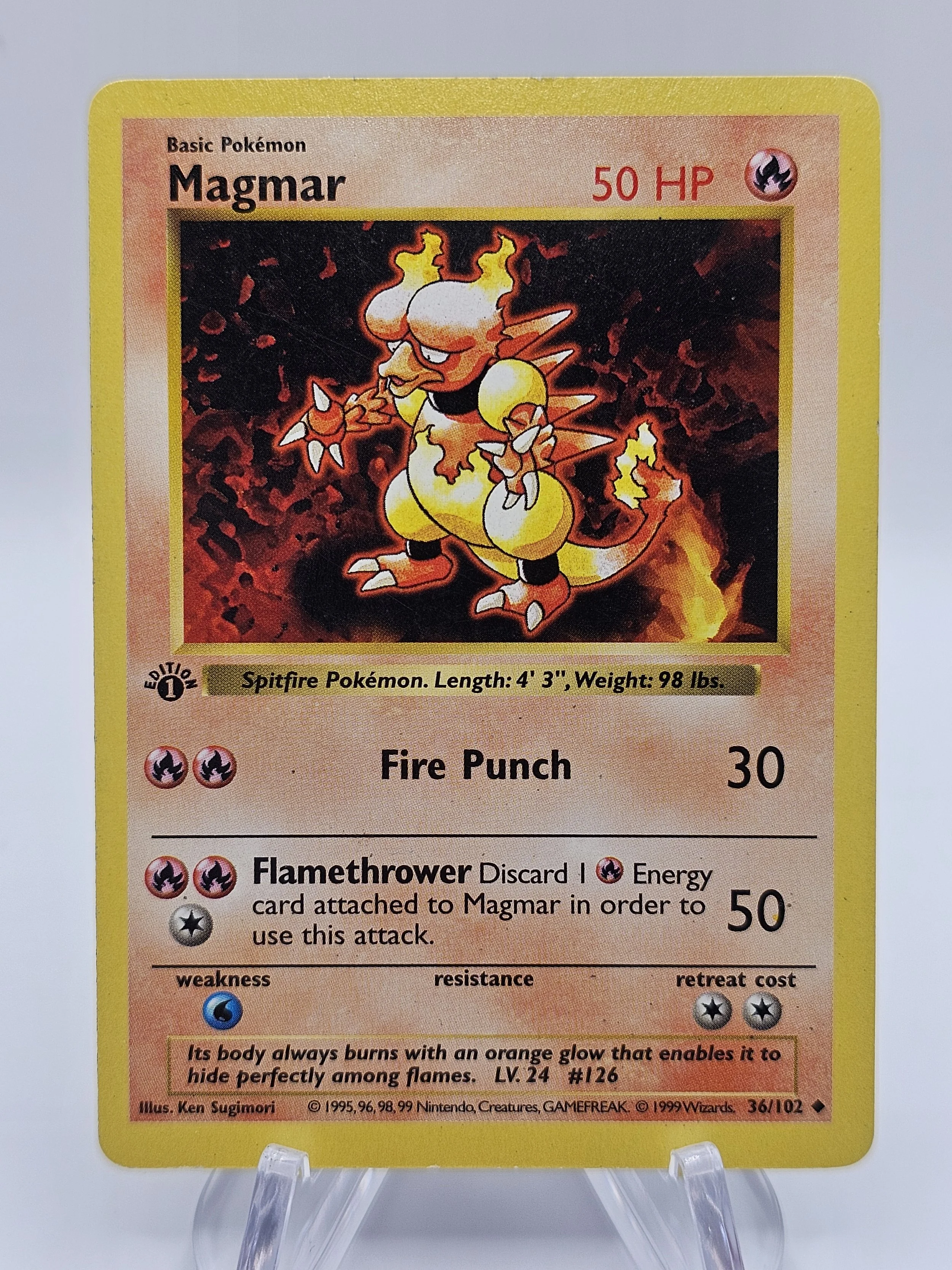 Magmar 36/102 Shadowless 1st Edition