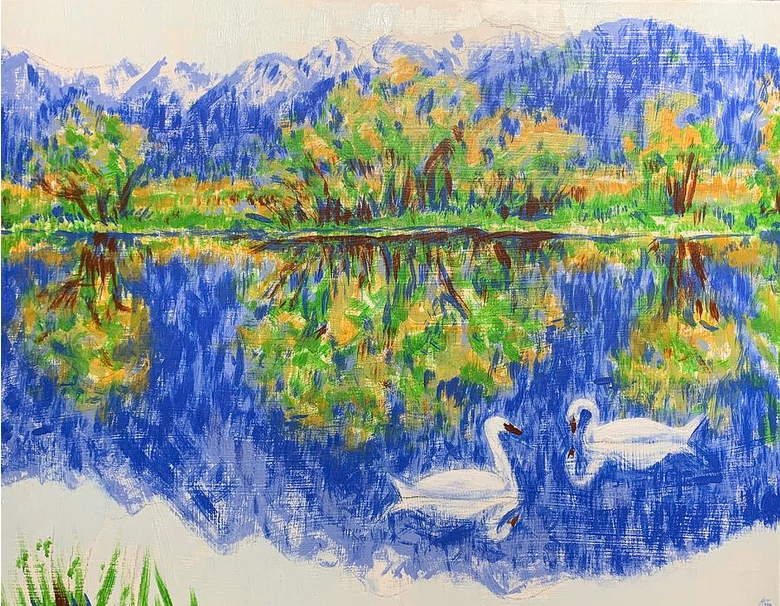 Swans in Ninepipe Reservoir.png
