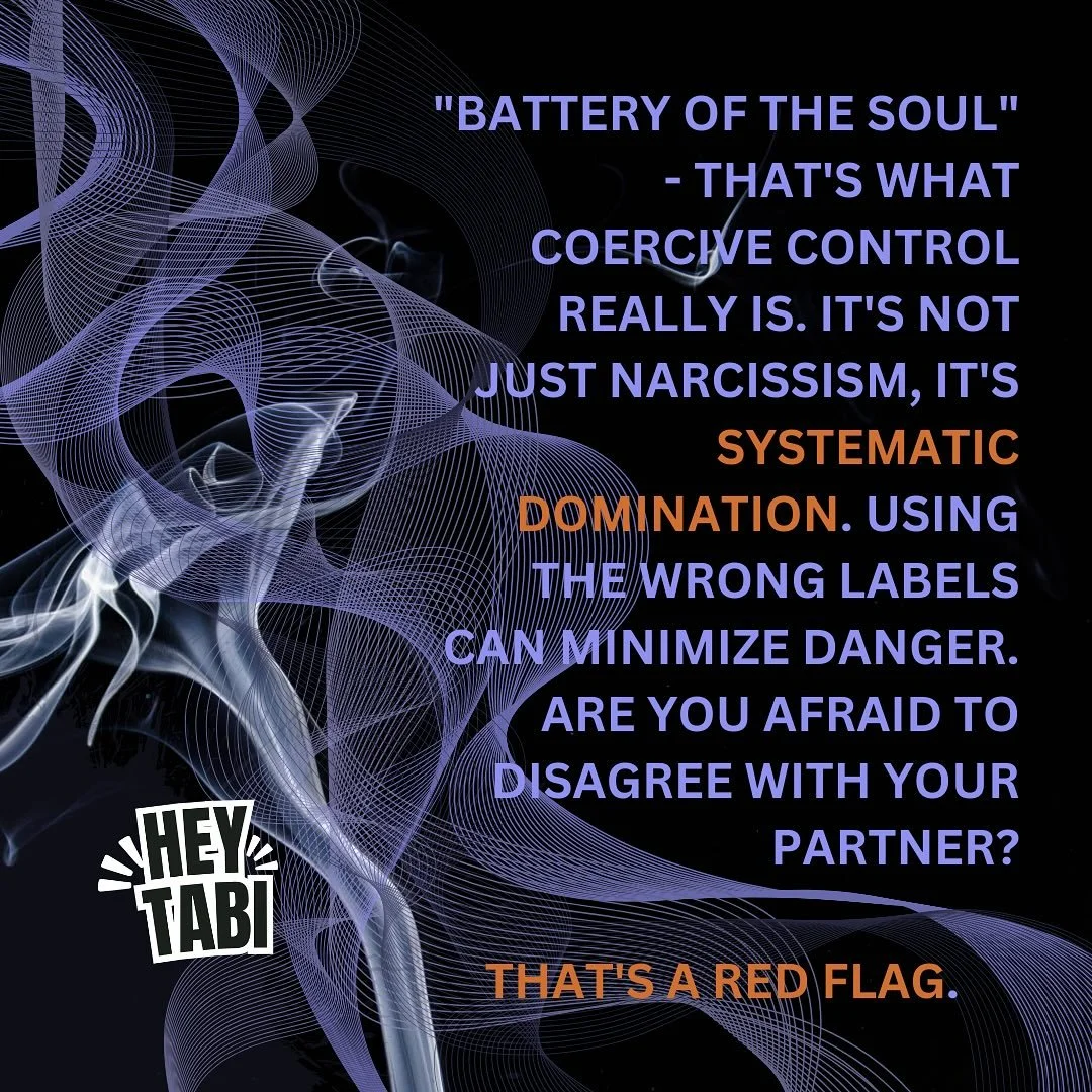 Narcissistic abuse is the absolute wrong term. We take a deeper dive on that in our next Hey Tabi episode. Drops Monday, 11 August 2025. On all podcast platforms &amp; YouTube. Don&rsquo;t miss it &amp; share it with someone who needs this informatio