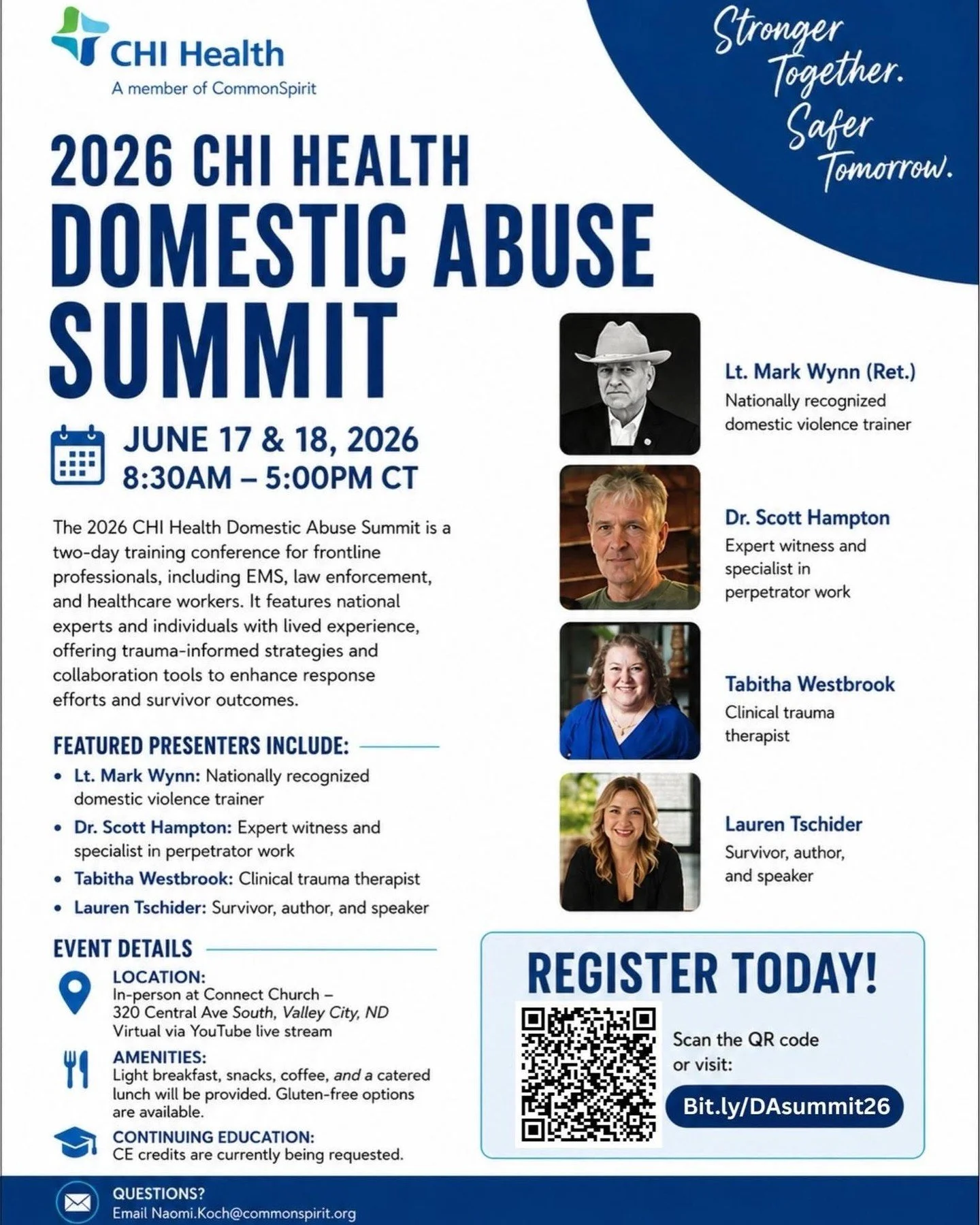 Excited to share that I'll be speaking at the 2026 CHI Health Domestic Abuse Summit on June 17 &amp; 18 2026 in Valley City, ND! 🗓️

This two-day training conference brings together frontline professionals &mdash; EMS, law enforcement, healthcare wo