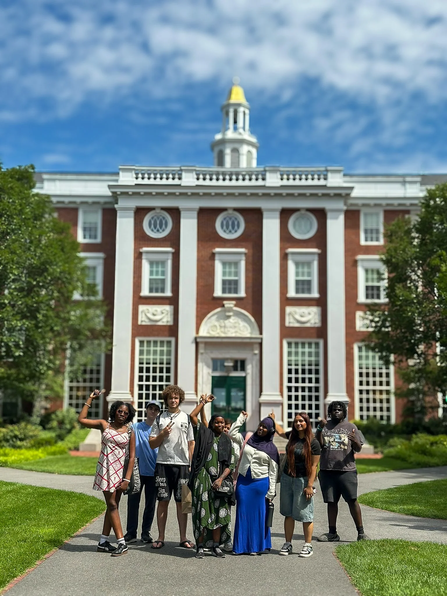 Graduating Seniors exploring Boston last summer through the ACE program. Pictured from left to right: Glorie, Brian, Alex, Hawa, Angilina, Barwaaqo, Stuti, and Ali Ali.