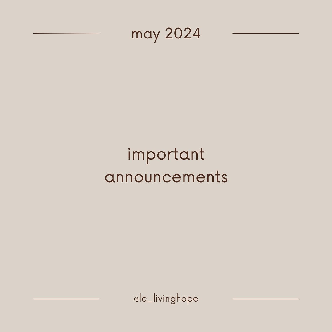 Swipe through to see important announcements for the month of May! 💐