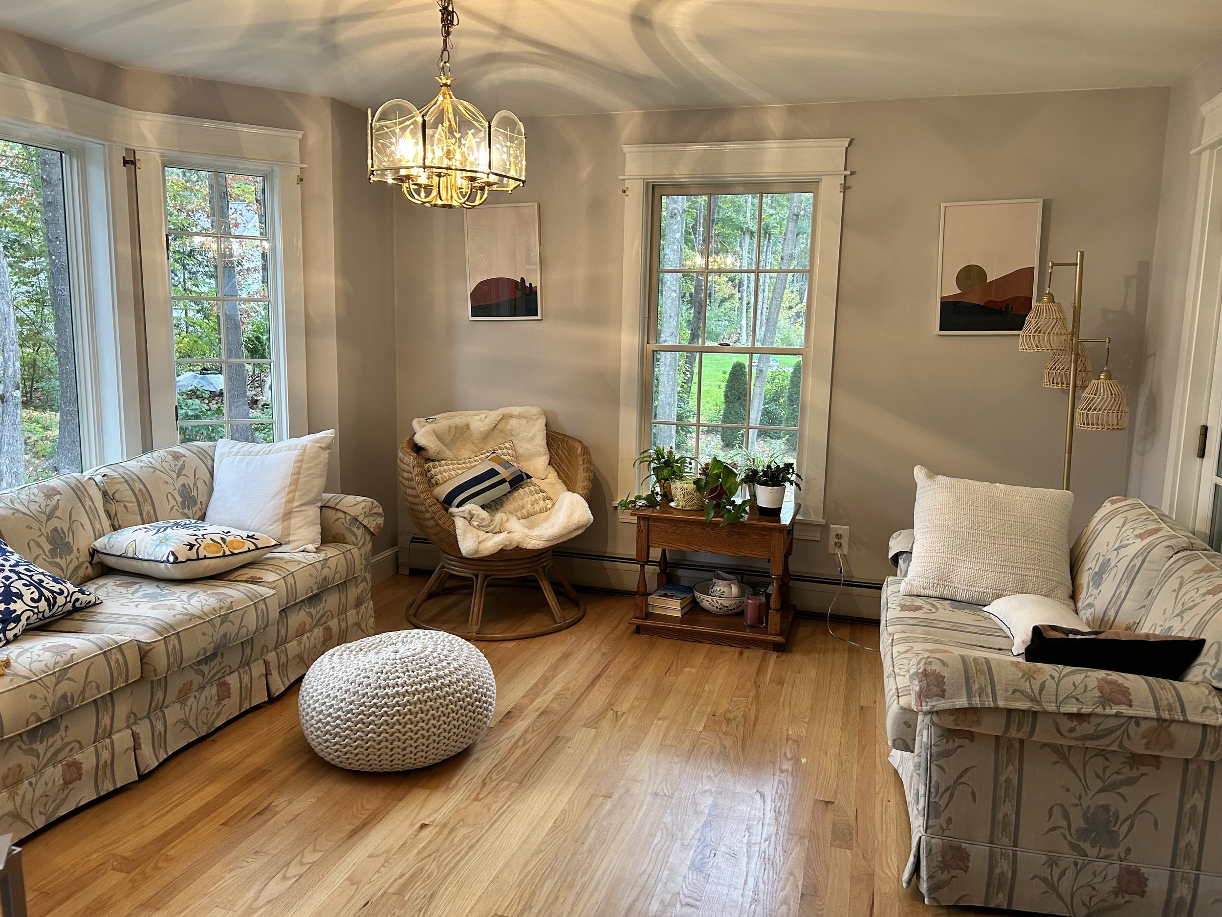 Gunstock Road Before - Previously a formal dining room, our clients wanted to use this space more to take advantage of the beautiful natural light and proximity to a front porch.