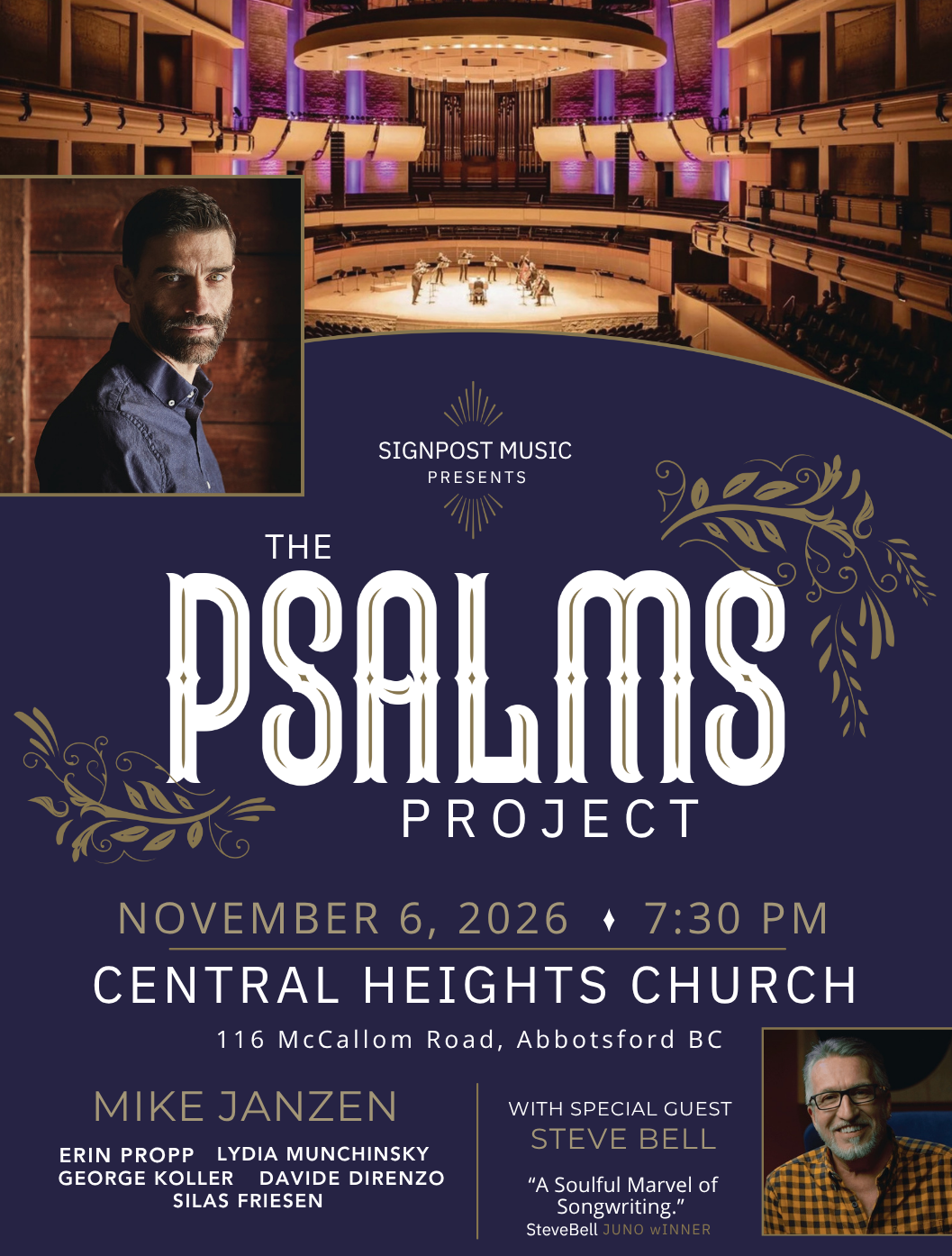 The PSALMS PROJECT: Mike Janzen with band >ABBOTSFORD