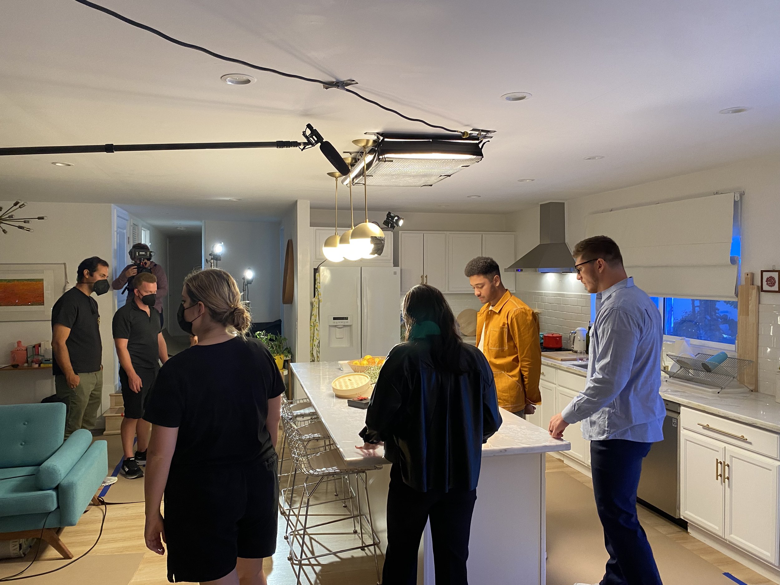 On set for the shoot in LA