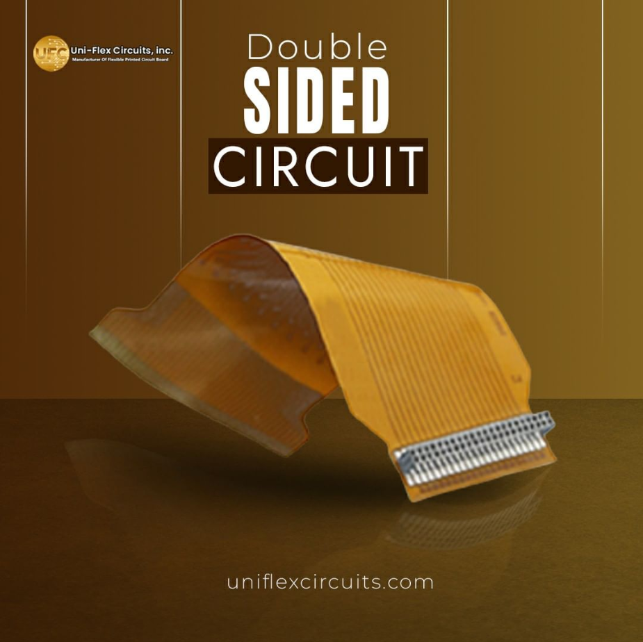 DOUBLE SIDED CIRCUIT FLEXIBLE PRINTED CONNECTOR COPPER TRACES PADS FINGERS COVERLAY