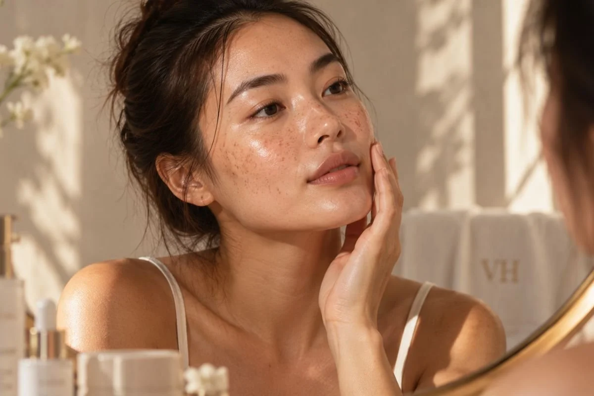 Hydrated bright and radiant skin after an oxygen facial