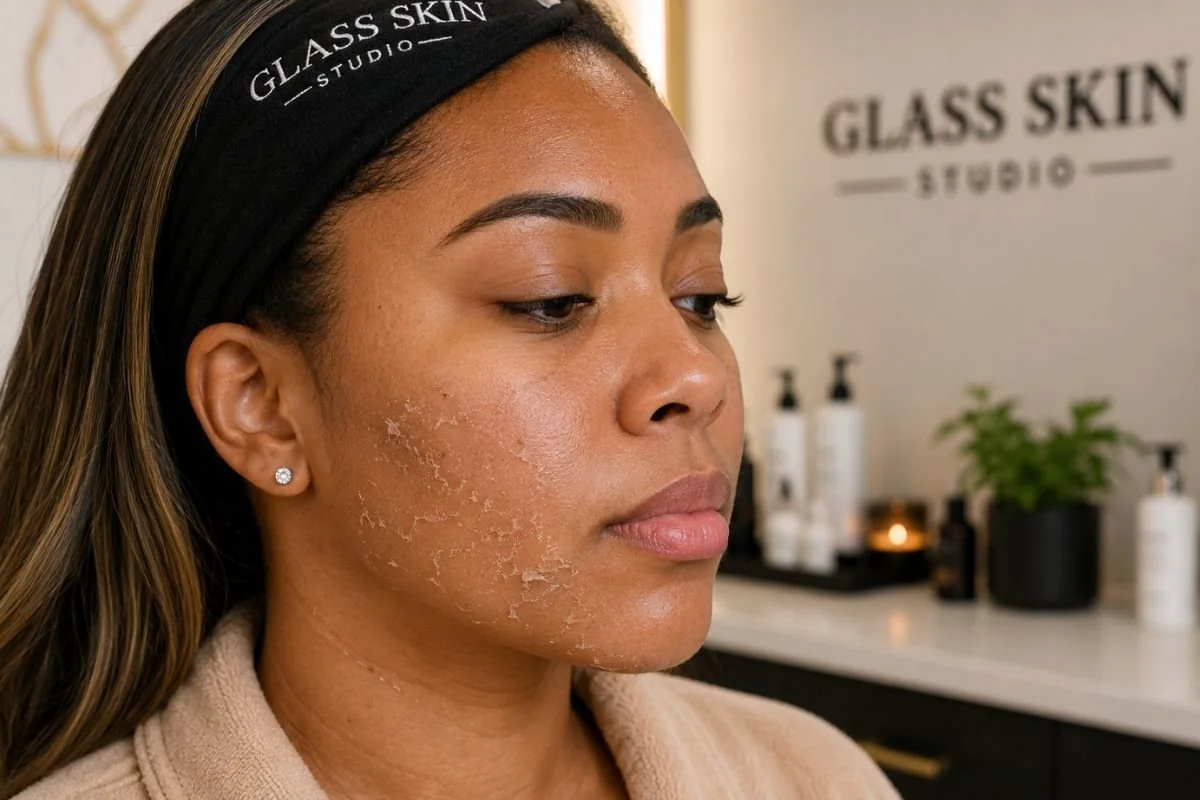 chemical peel downtime and peeling skin