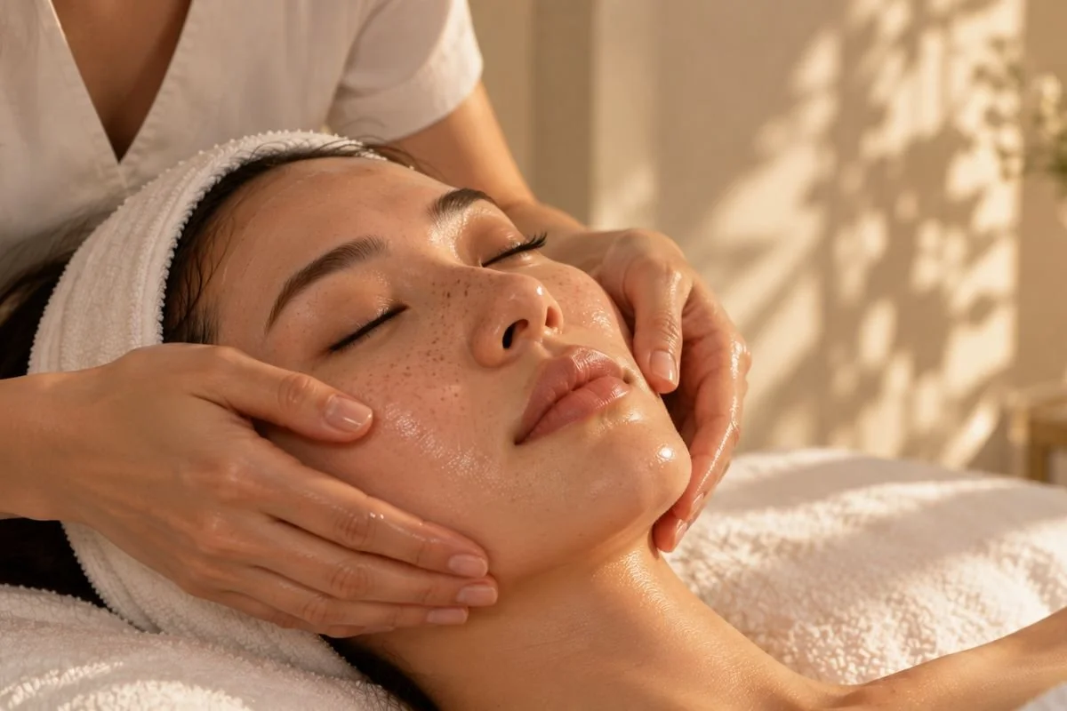Oxygen facial consultation at Glass Skin Studio in Jersey City